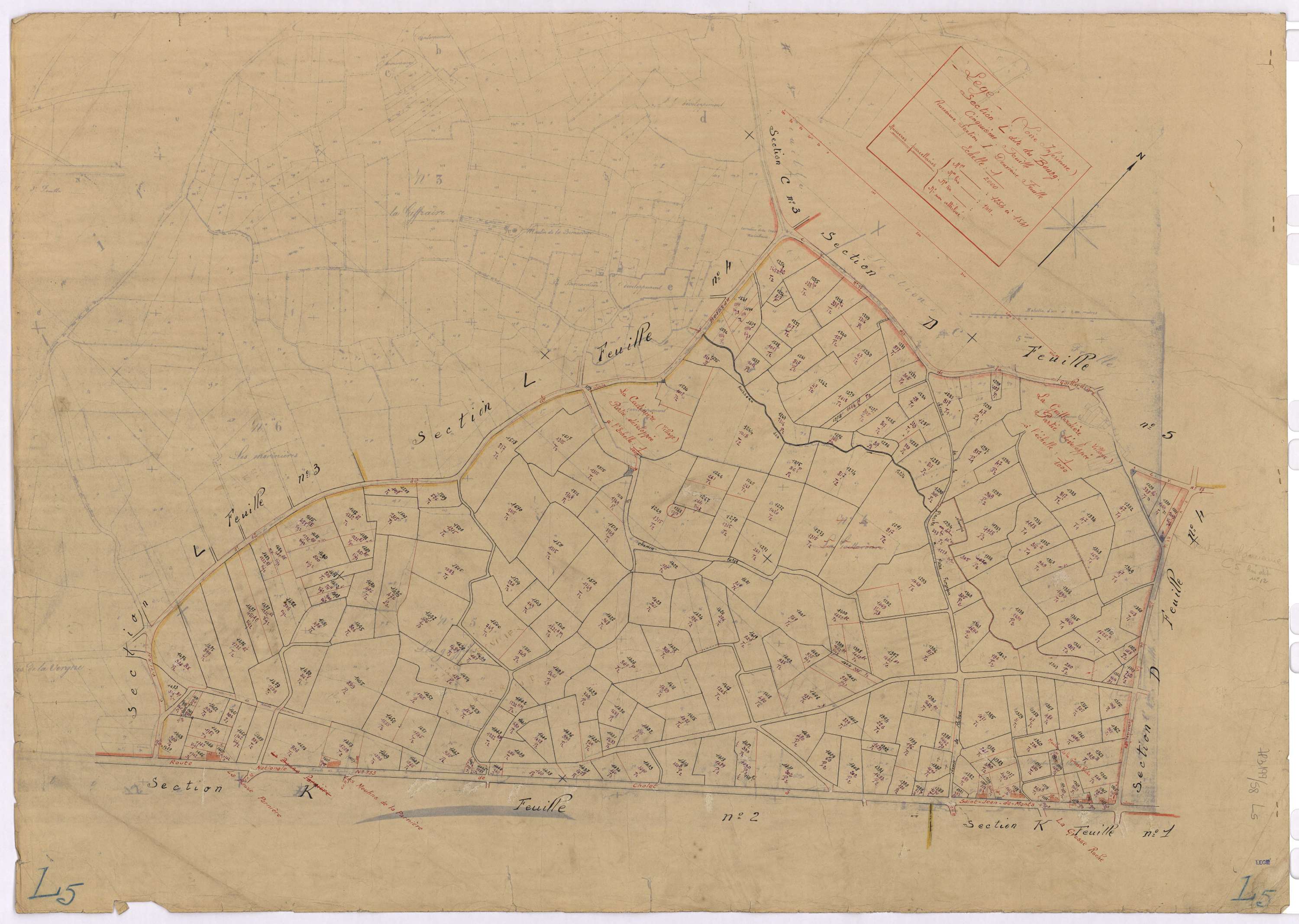 Lège - Section L5 Bourg (section du) ; 1254-1541