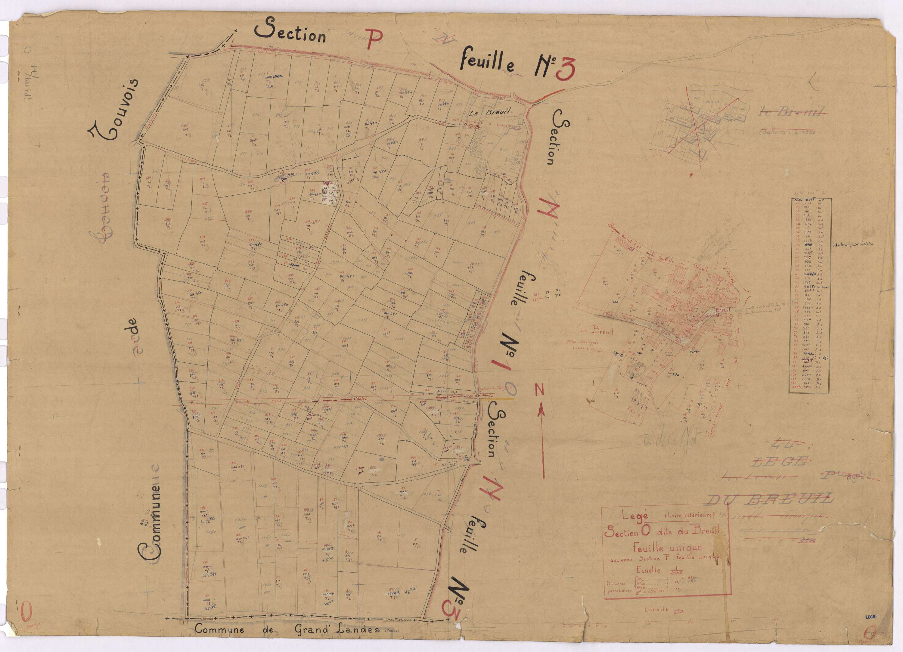 Lège - Section O Breuil (section du) ; 1-251
