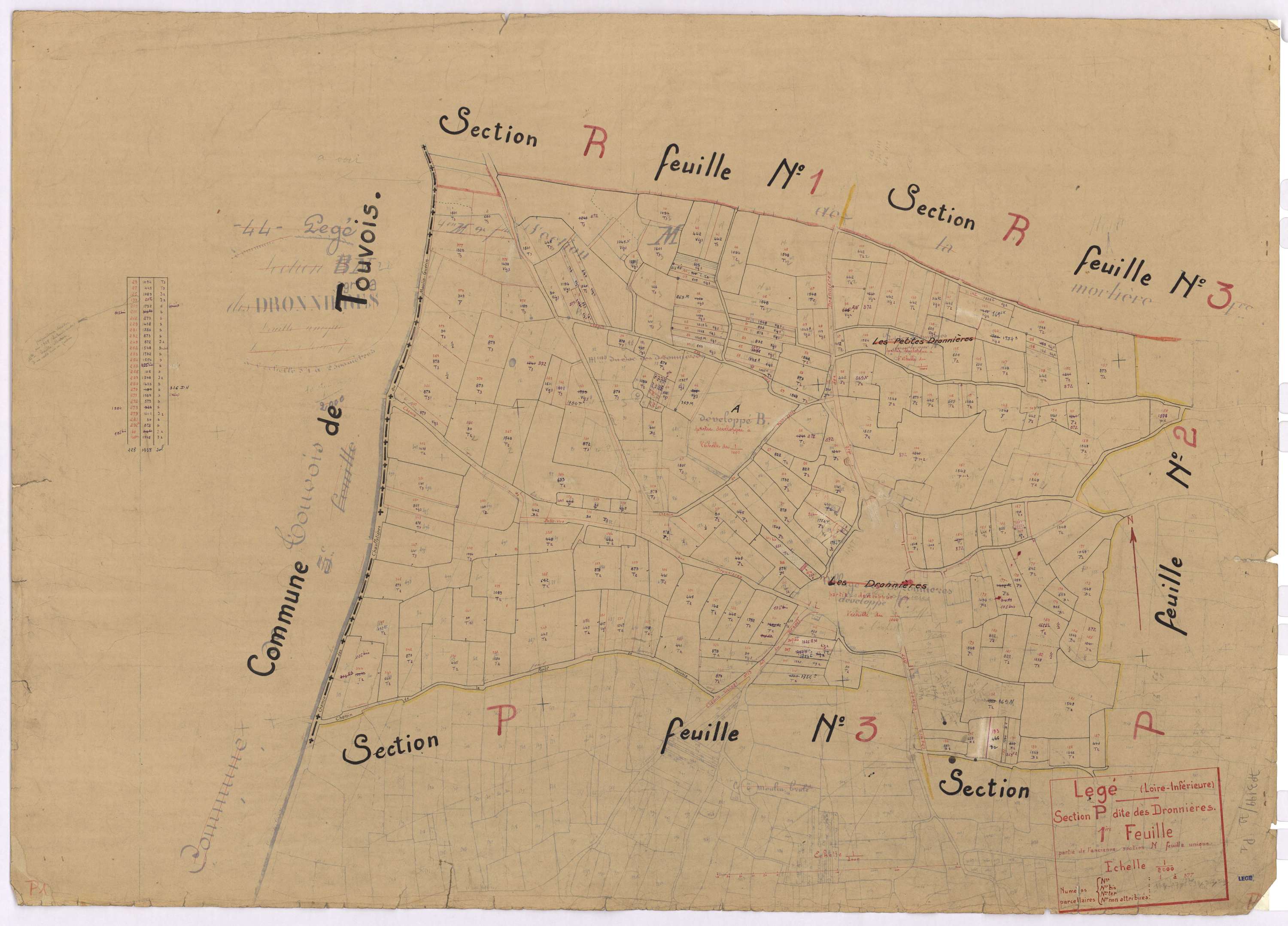 Lège - Section P1 Dronnières (section des) ; 1-377