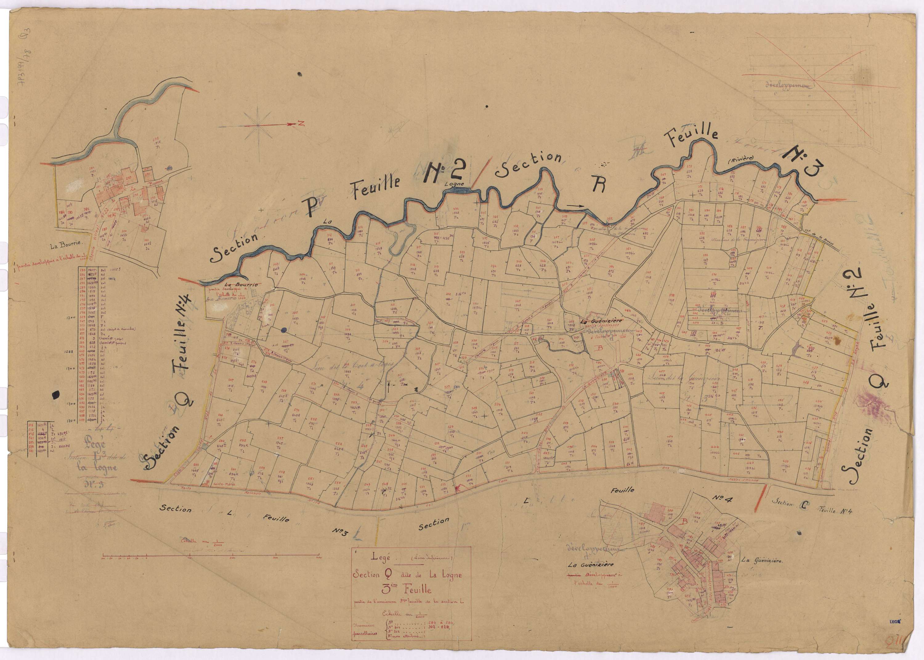 Lège - Section Q3 Logne (section de La) ; 284-584