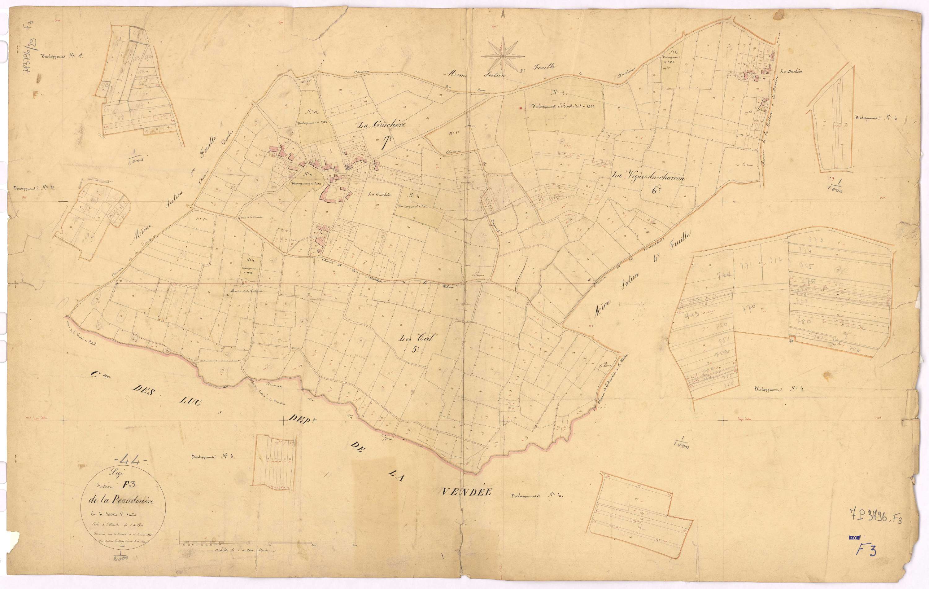 Lège - Section F3 Peaudouère (section de La)