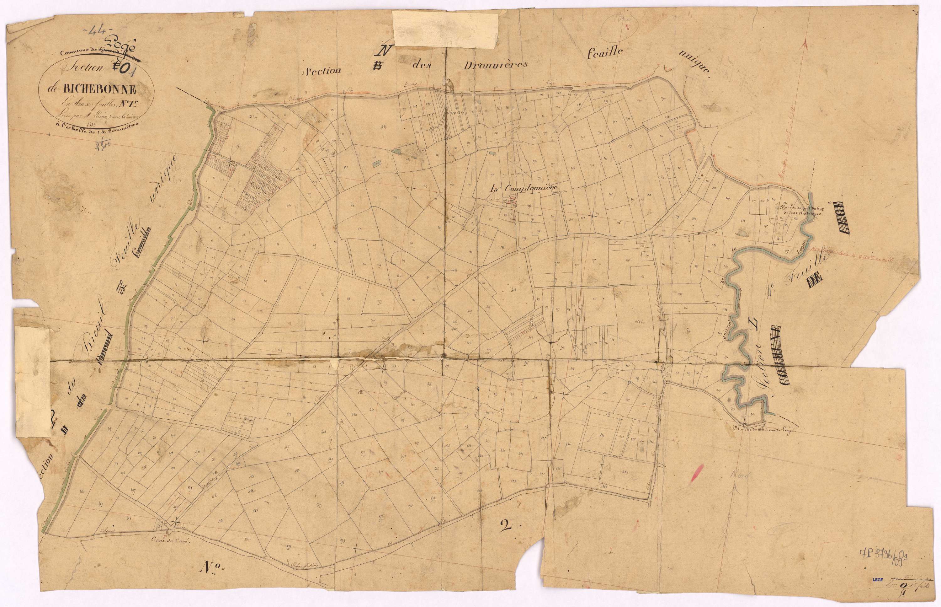 Lège - Section O1 Richebonne (section de)