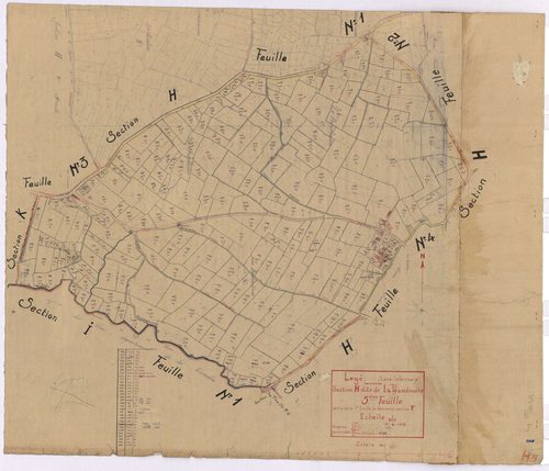 Lège - Section H5 Peaudouère (section de La) ; 961-1208