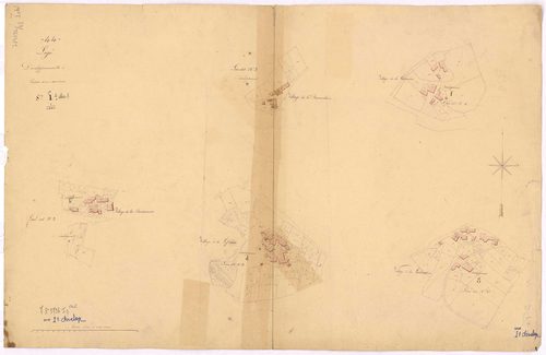 Lège - Section I1 (développement) Bourg (section du) ; développement des villages de La Bernardière, de La Bretonnière, de La Giffraire, de La Cadinière et de La Gaillardière