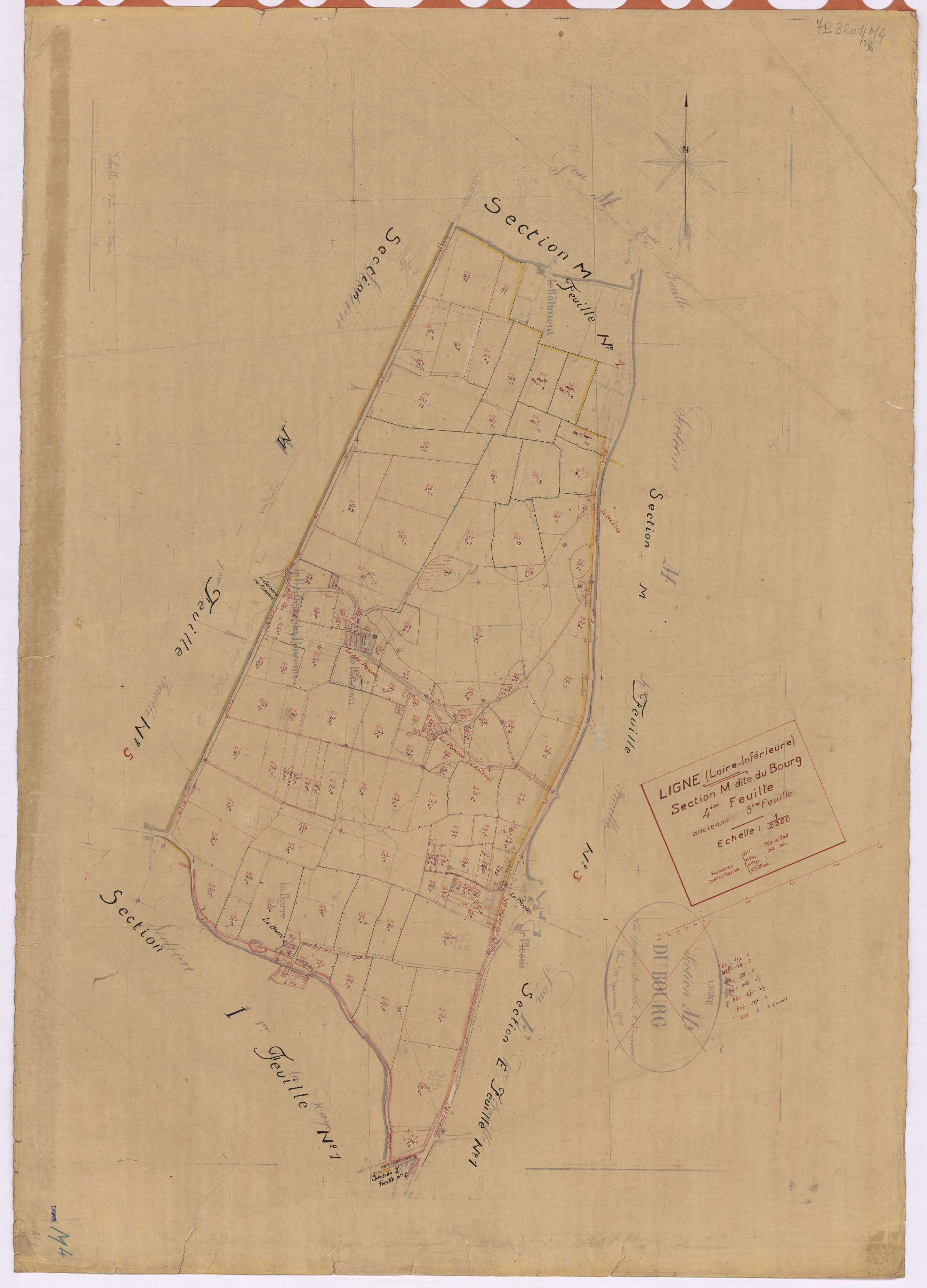 Ligné - Section M4 Bourg (section du) ; 775-906