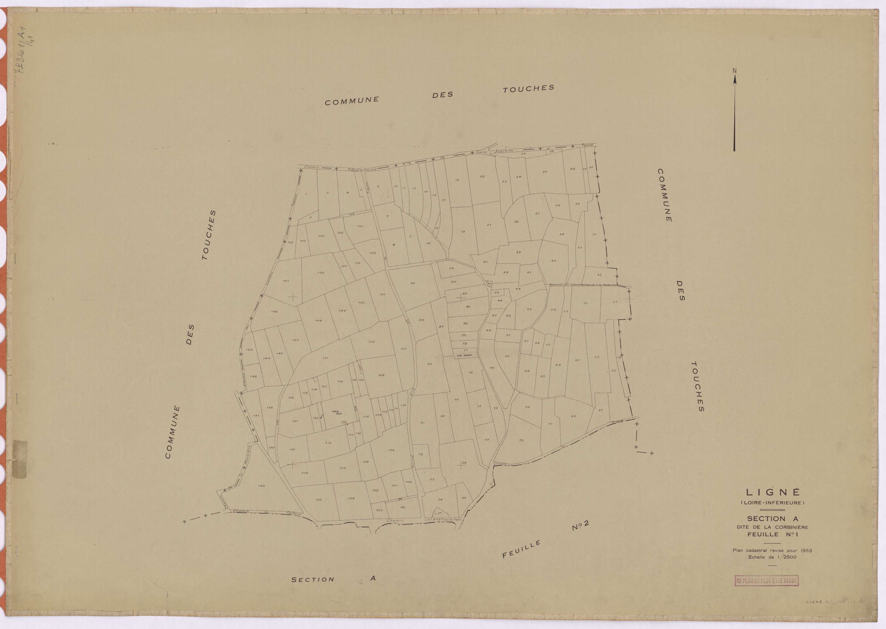 Ligné - Section A1 Corbinière (section de La) ; 1-162