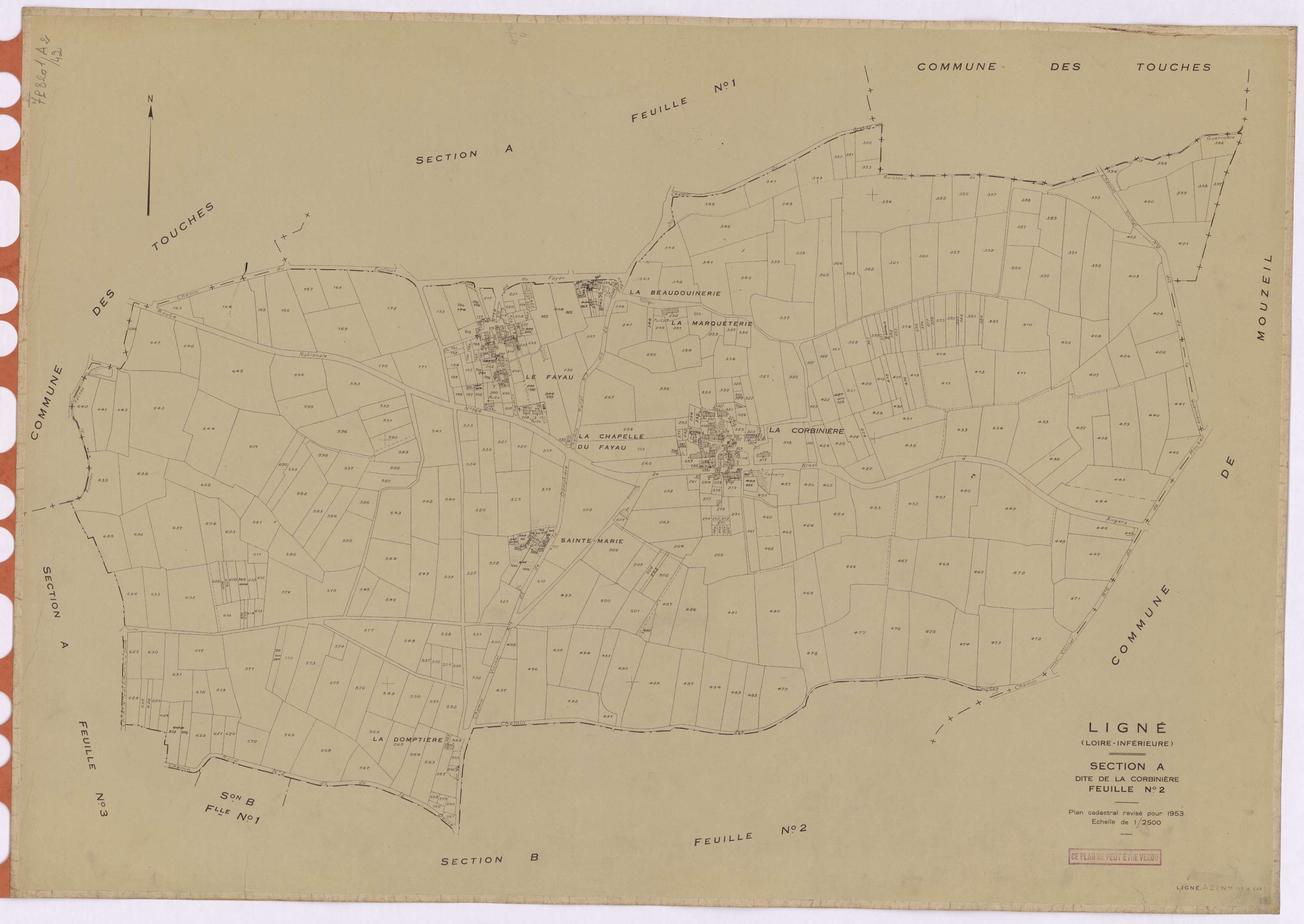 Ligné - Section A2 Corbinière (section de La) ; 163-648