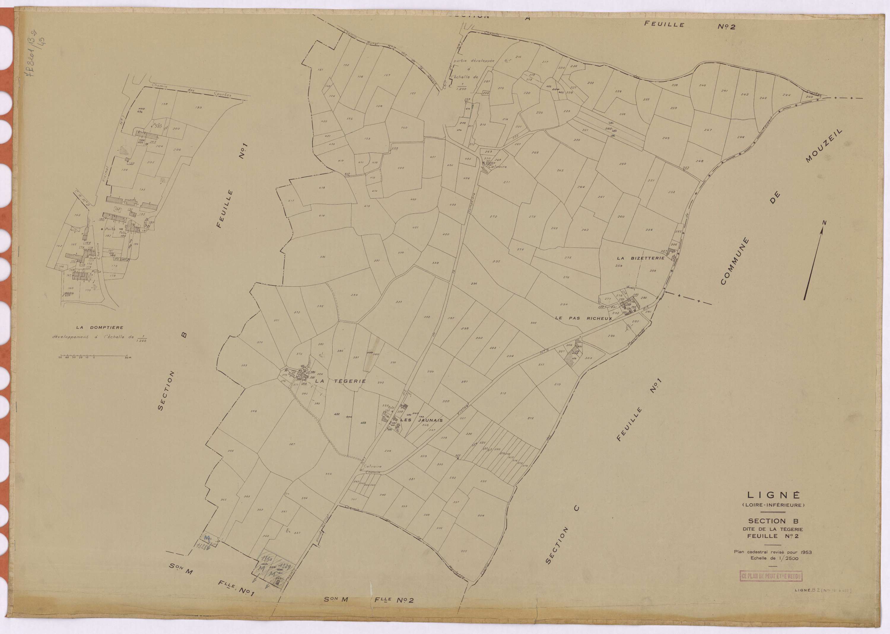 Ligné - Section B2 Tégerie (section de La) ; 151-422