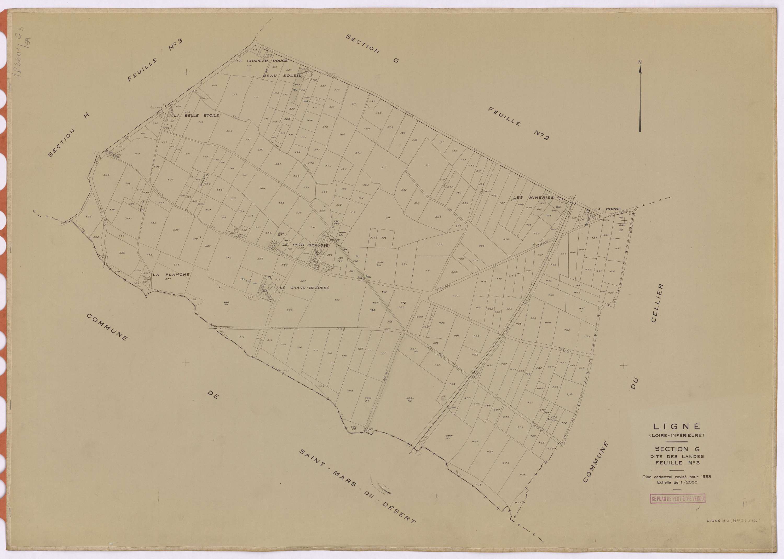Ligné - Section G3 Landes (section des) ; 313-620