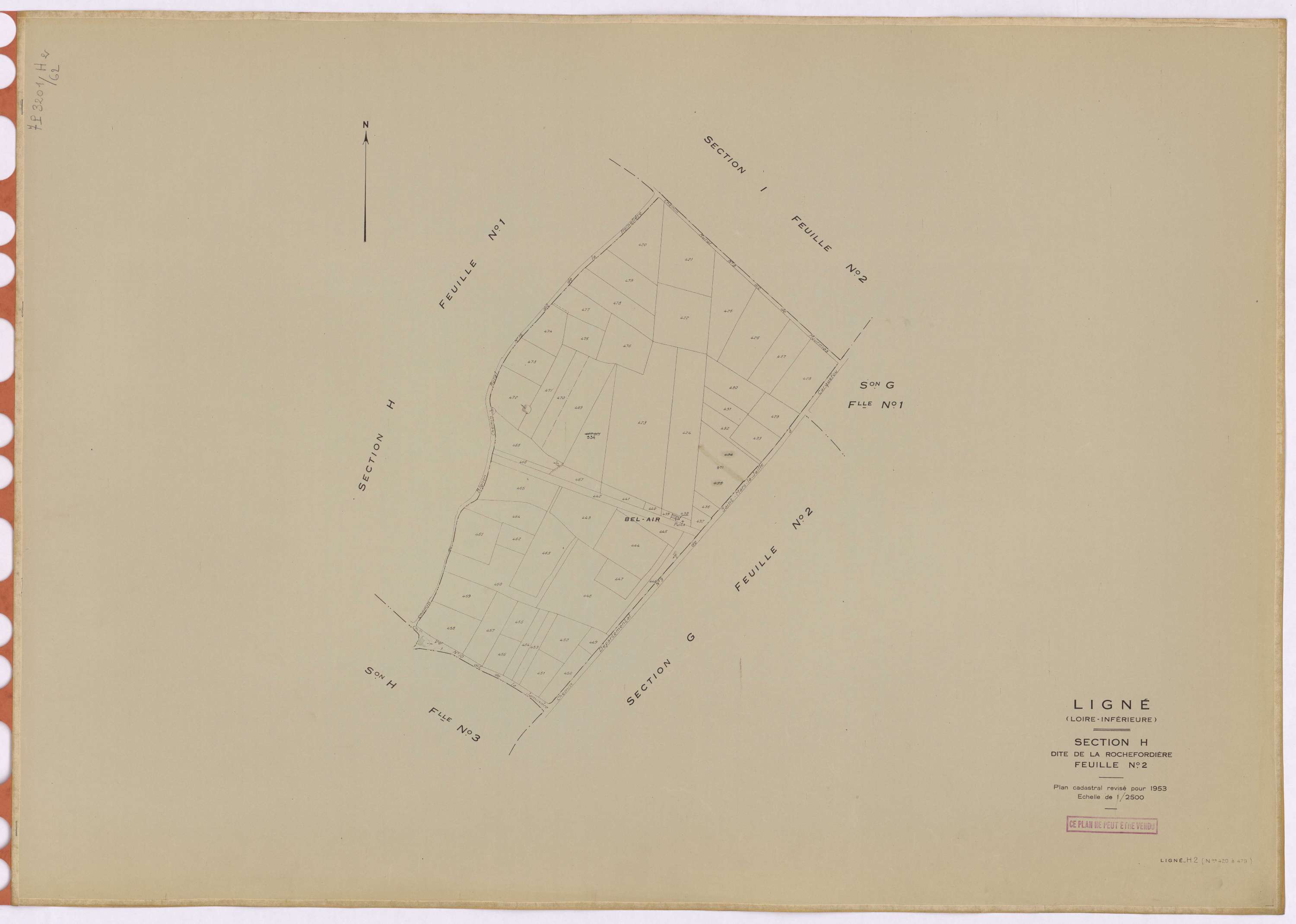 Ligné - Section H2 Rochefordière (section de La) ; 420-479