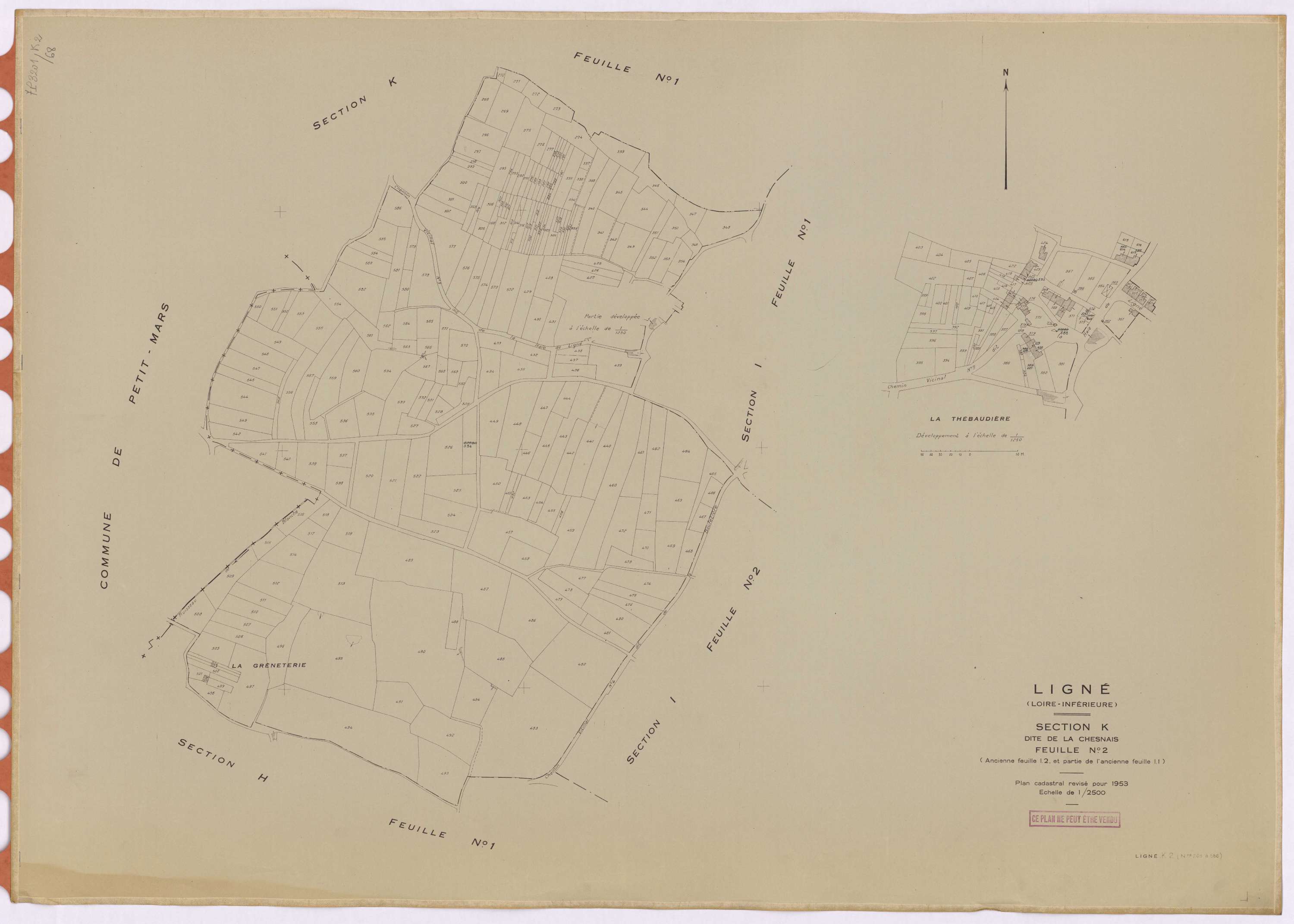 Ligné - Section K2 Chesnais (section de La) ; 268-586