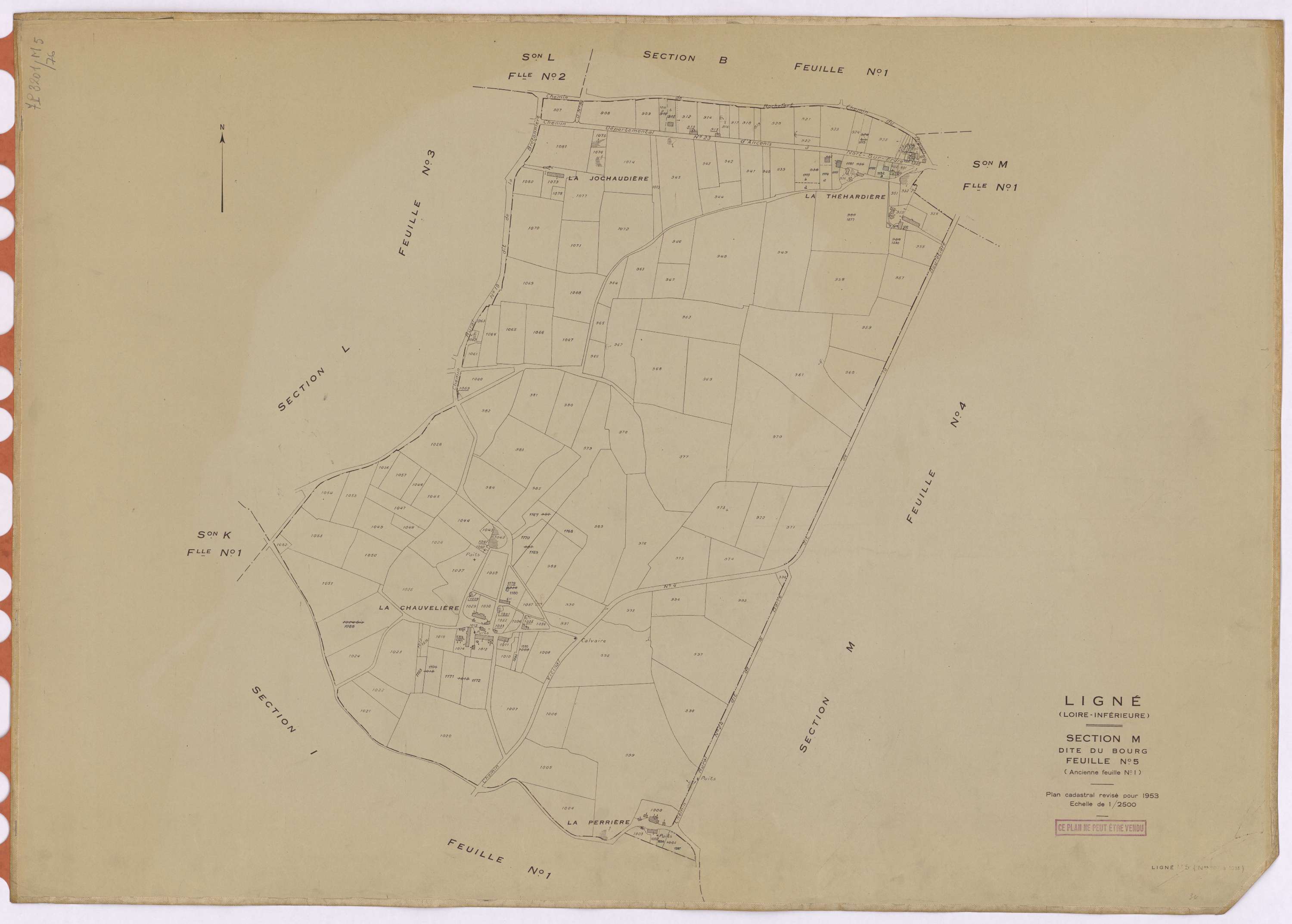 Ligné - Section M5 Bourg (section du) ; 907-1081