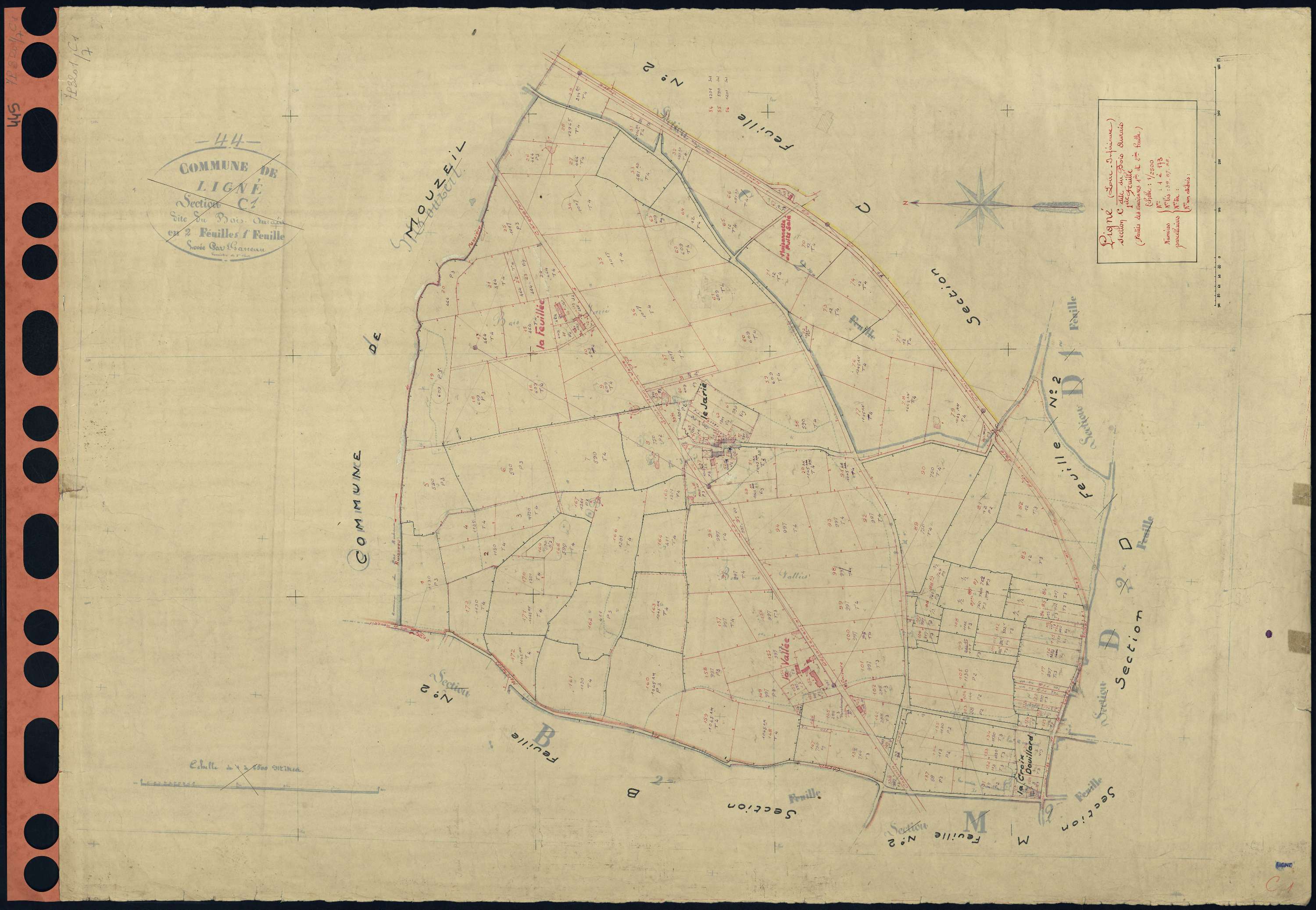 Ligné - Section C1 Bois Aurais (section du) . 1-173