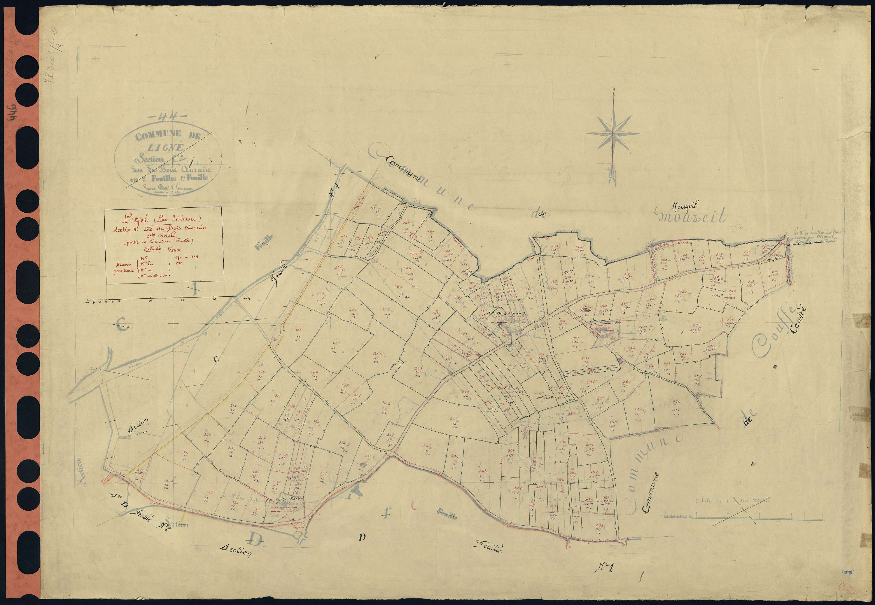 Ligné - Section C2 Bois Aurais (section du) . 174-355