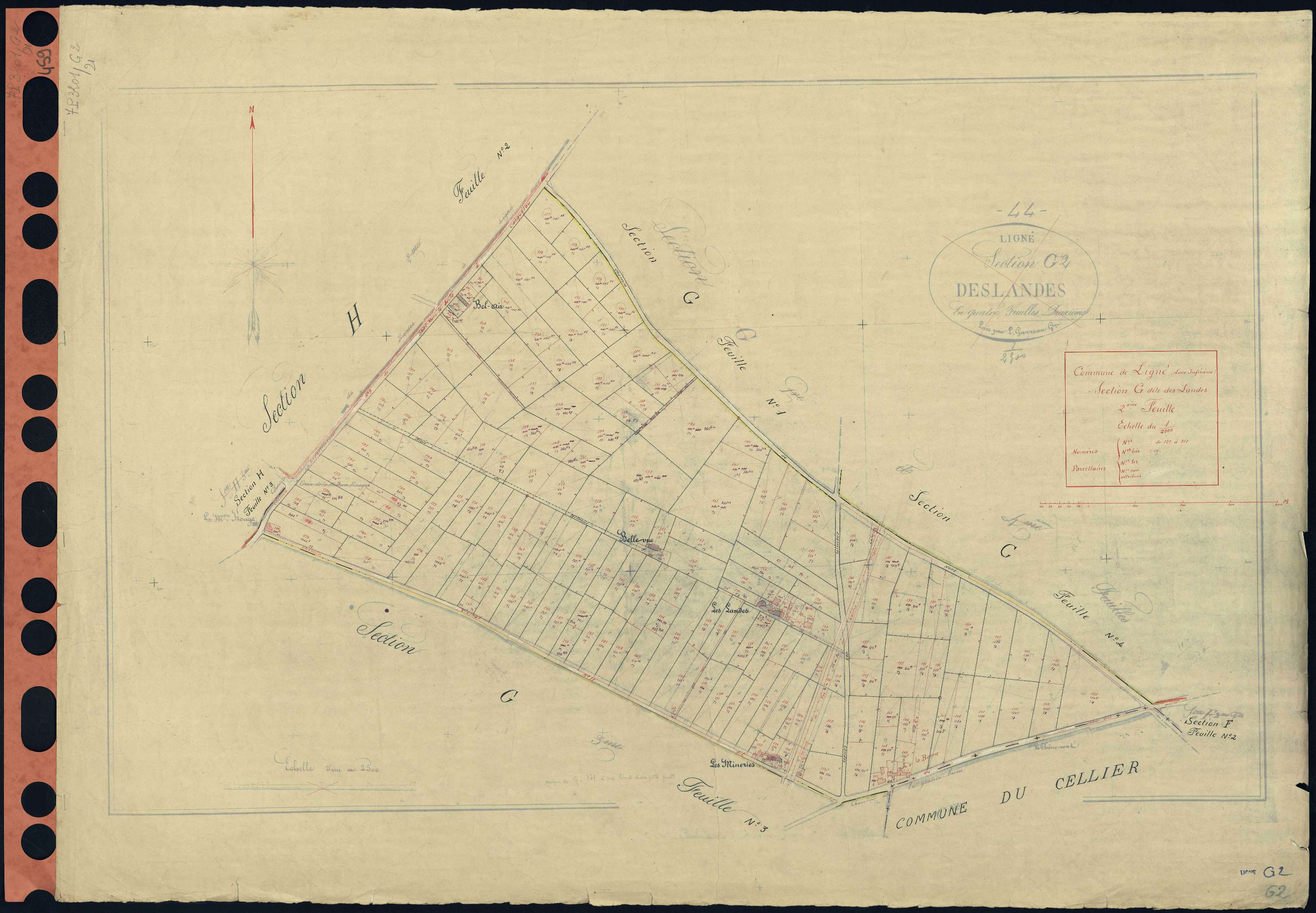 Ligné - Section G2 Landes (section des) . 127-312