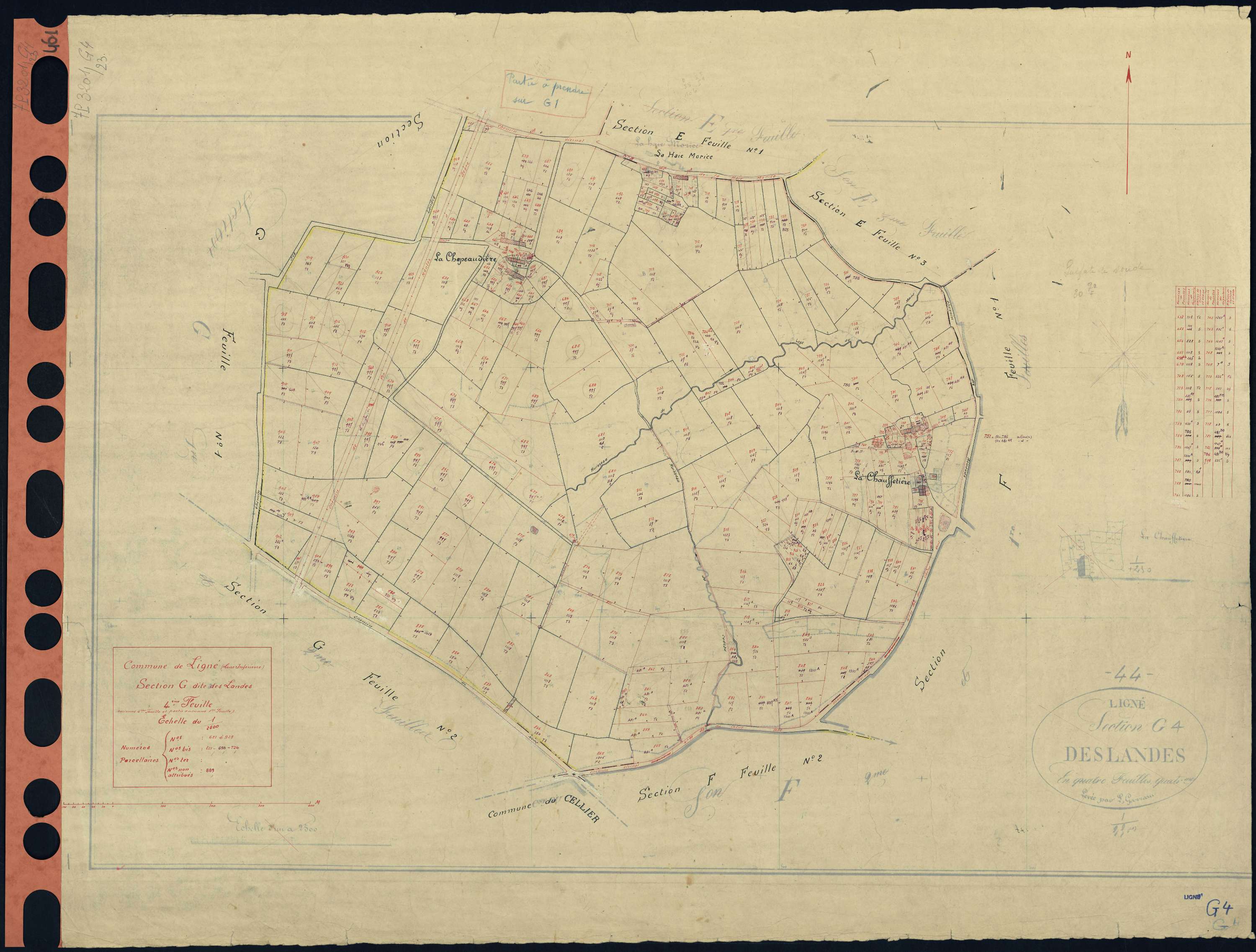 Ligné - Section G4 Landes (section des) . 621-925