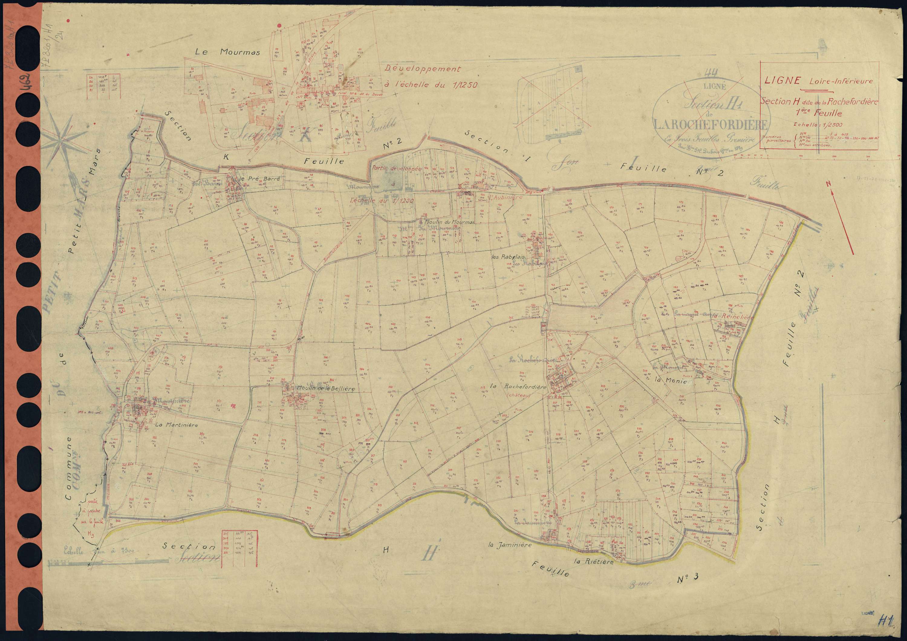 Ligné - Section H1 Rochefordière (section de La) . 1-419