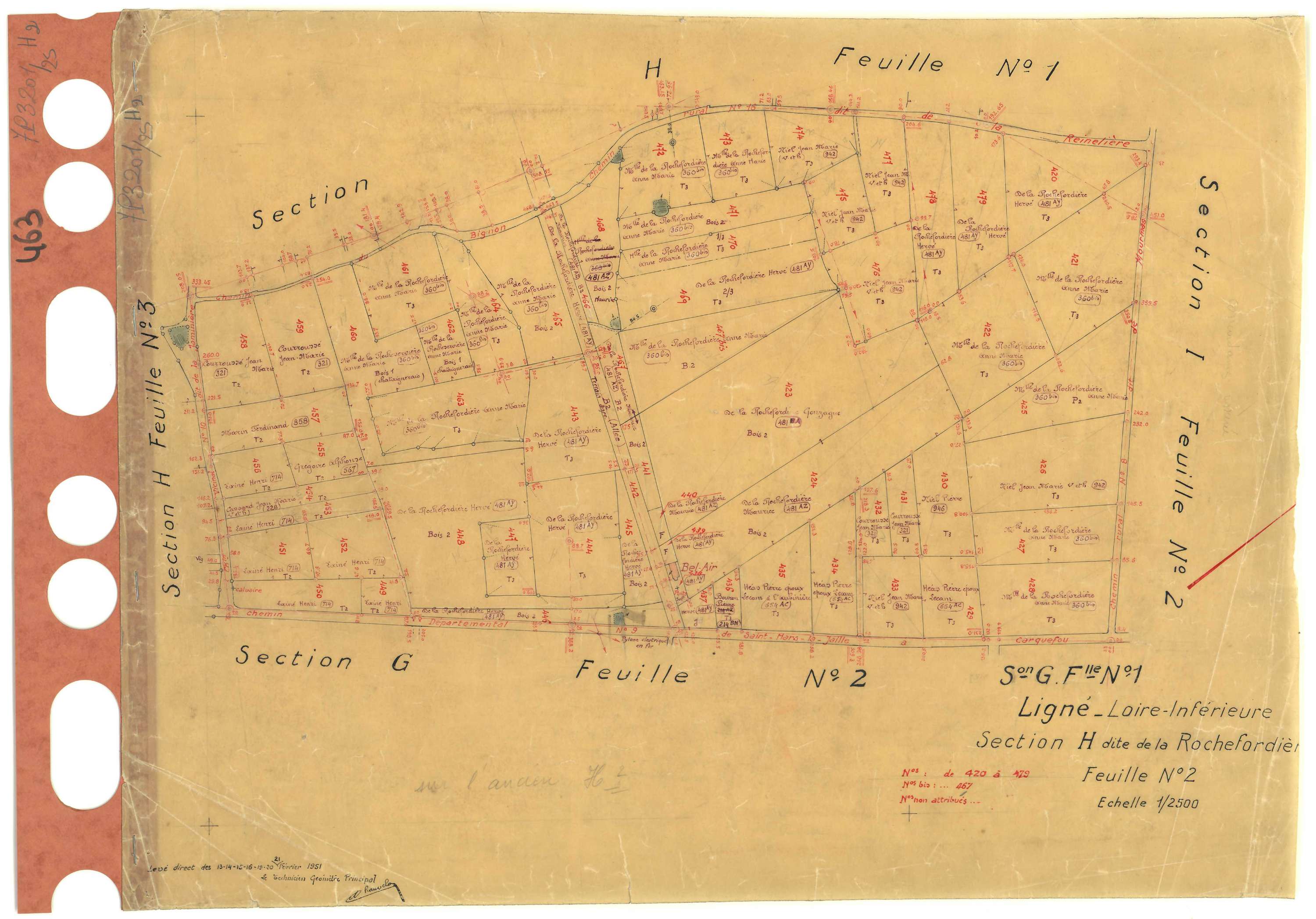 Ligné - Section H2 Rochefordière (section de La) . 420-479