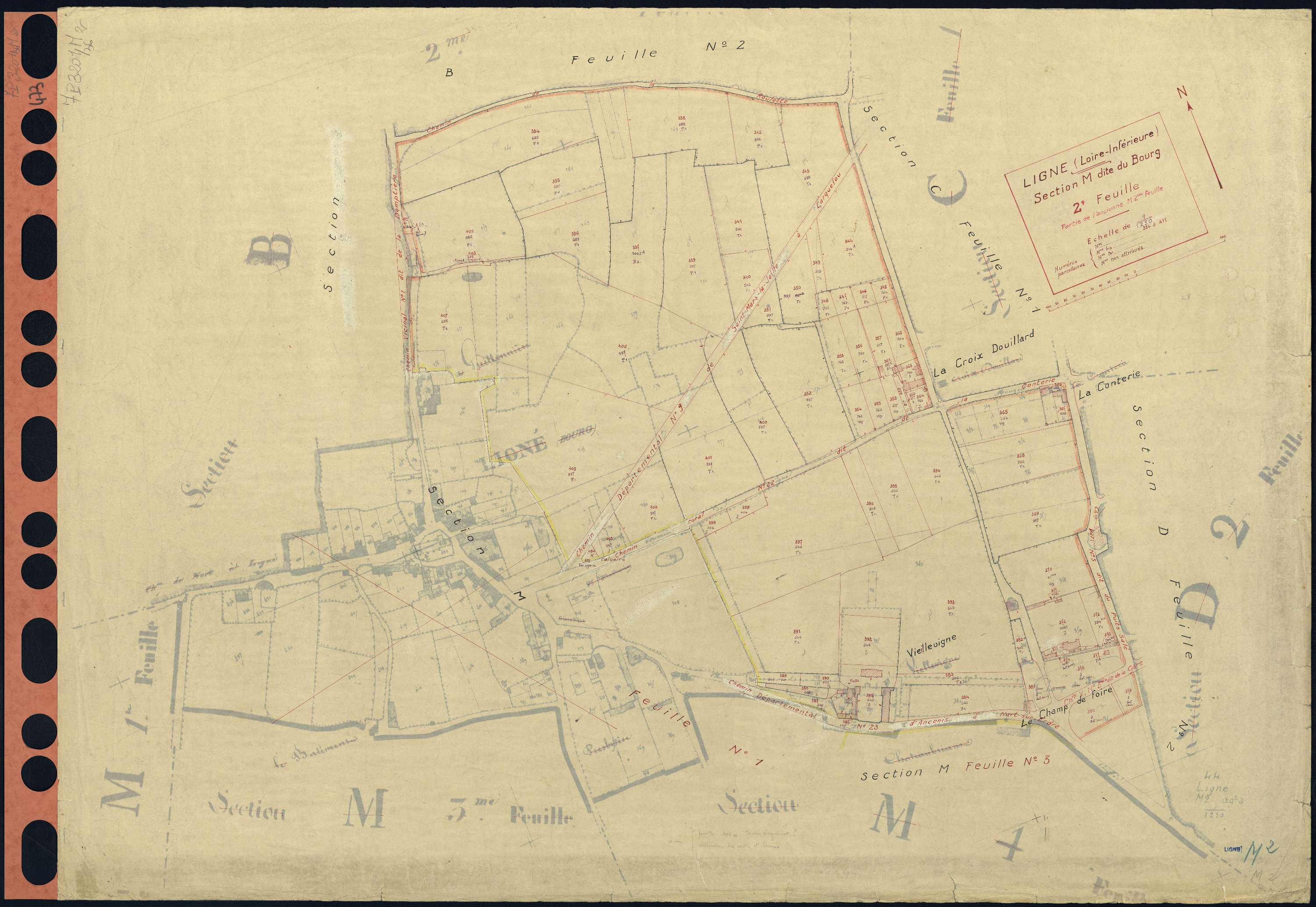 Ligné - Section M2 Bourg (section du) . 334-411