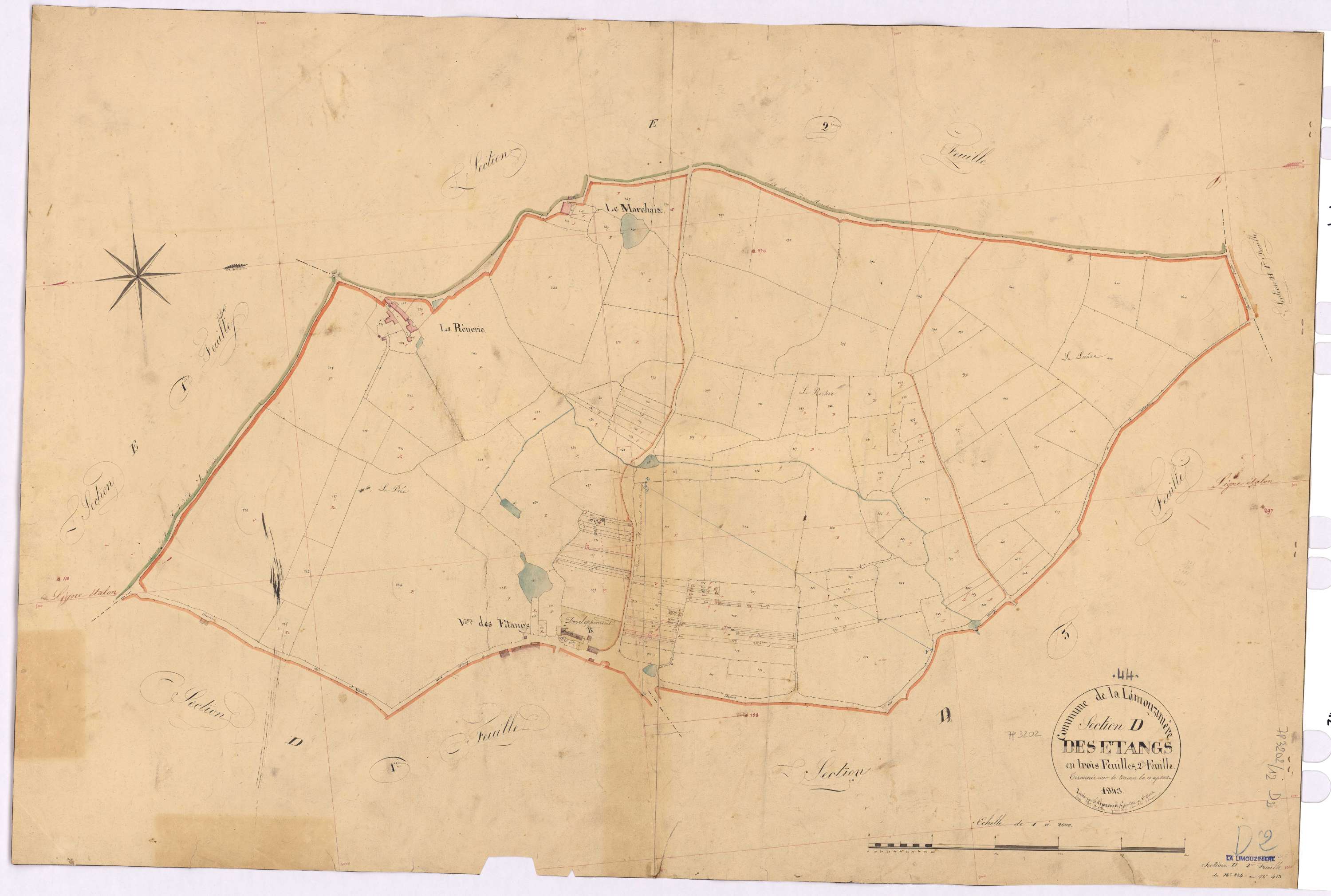 La Limouzinière - Section D2 Etangs (section des) ; 224-413