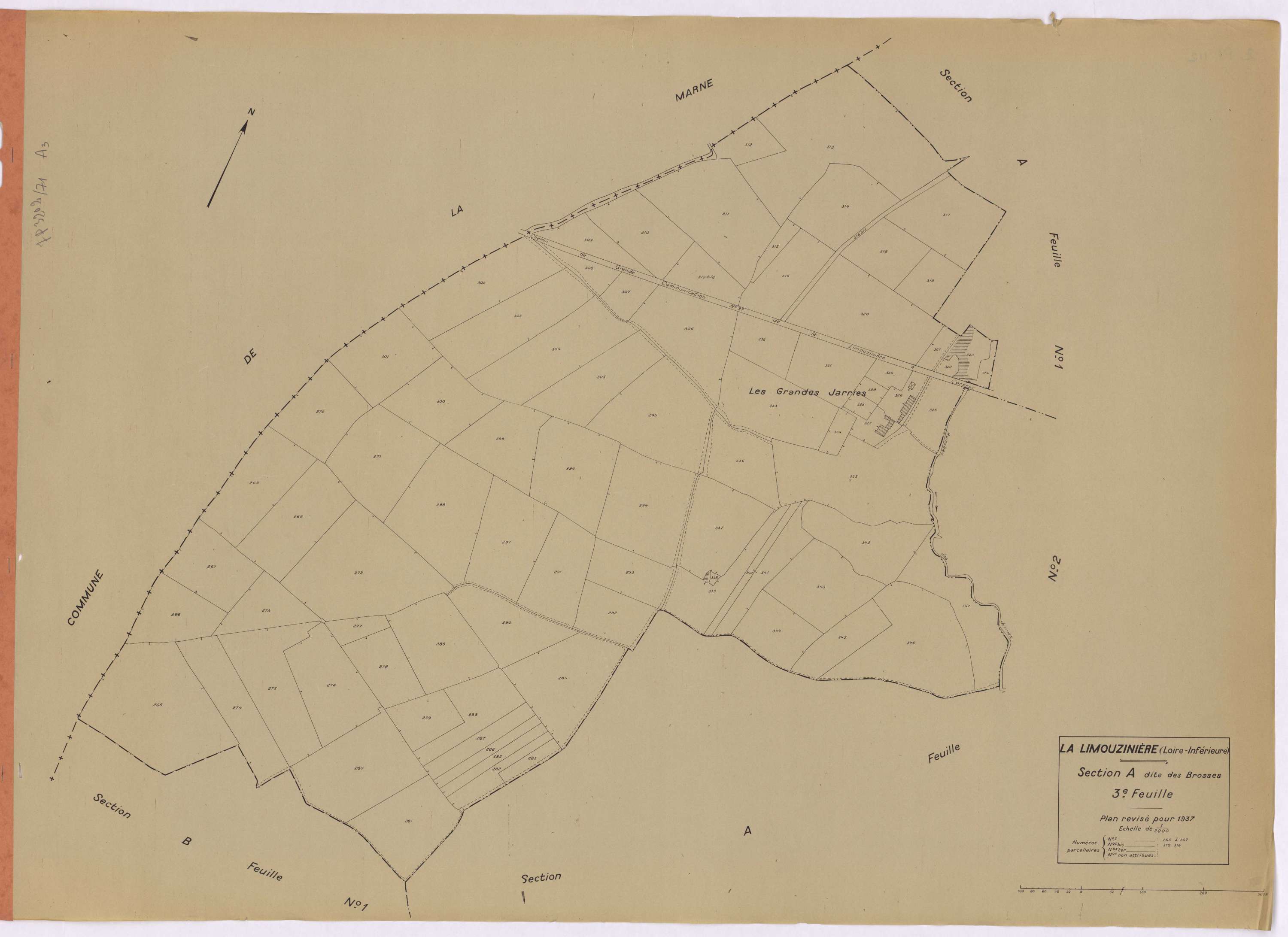 La Limouzinière - Section A3 Brosses (section des) ; 265-347