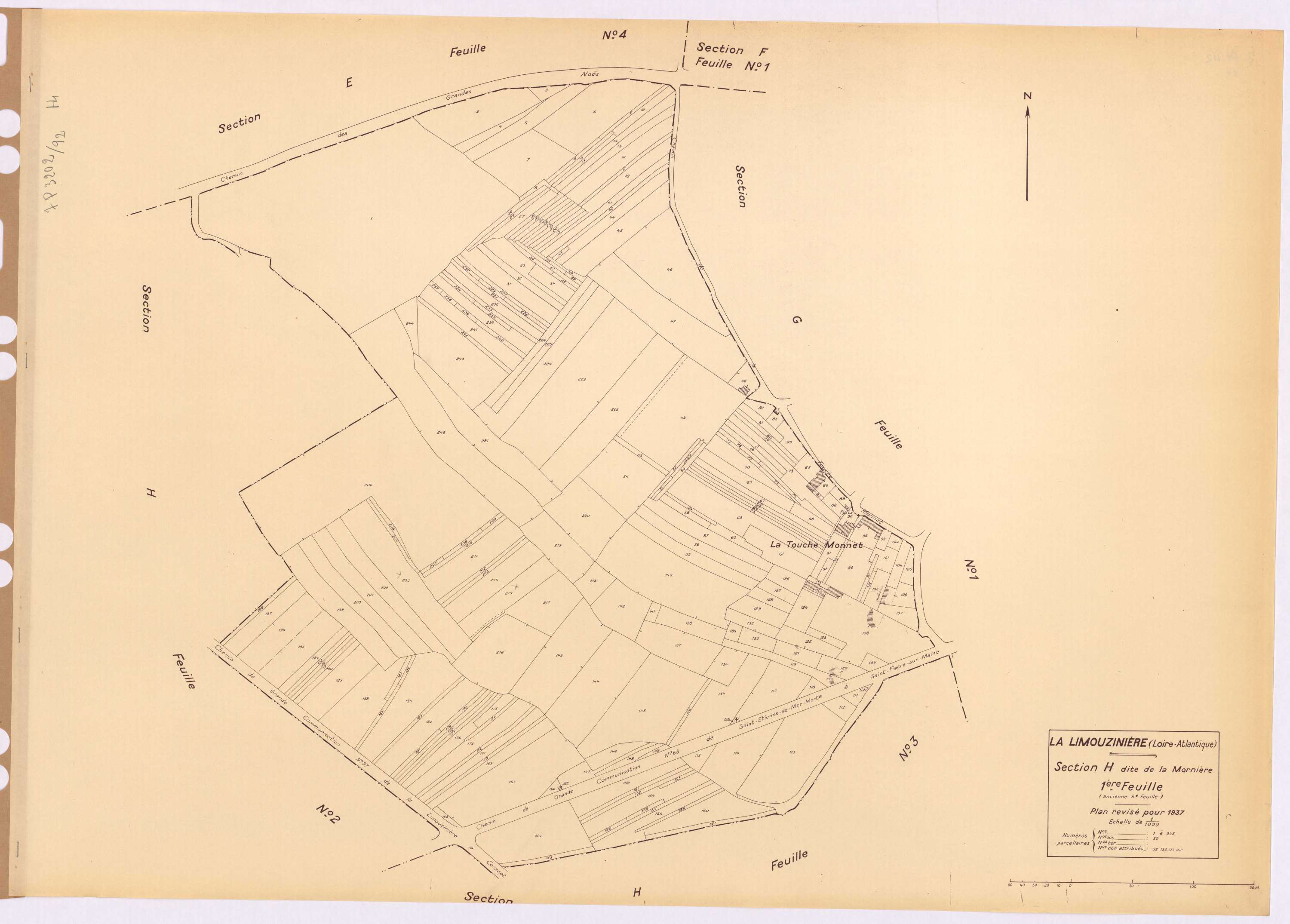 La Limouzinière - Section H1 Marnière (section de La) ; 1-245