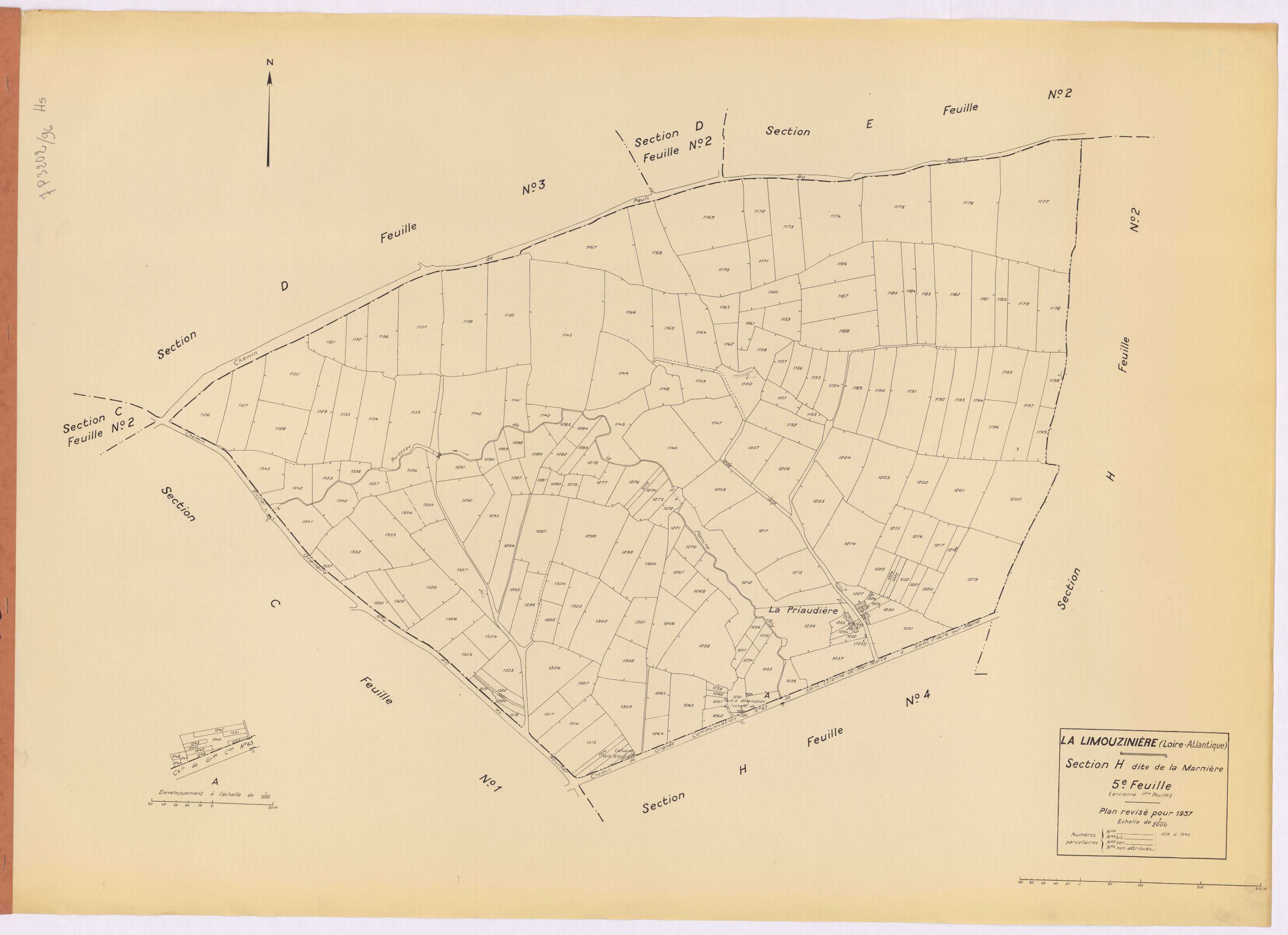 La Limouzinière - Section H5 Marnière (section de La) ; 1126-1343