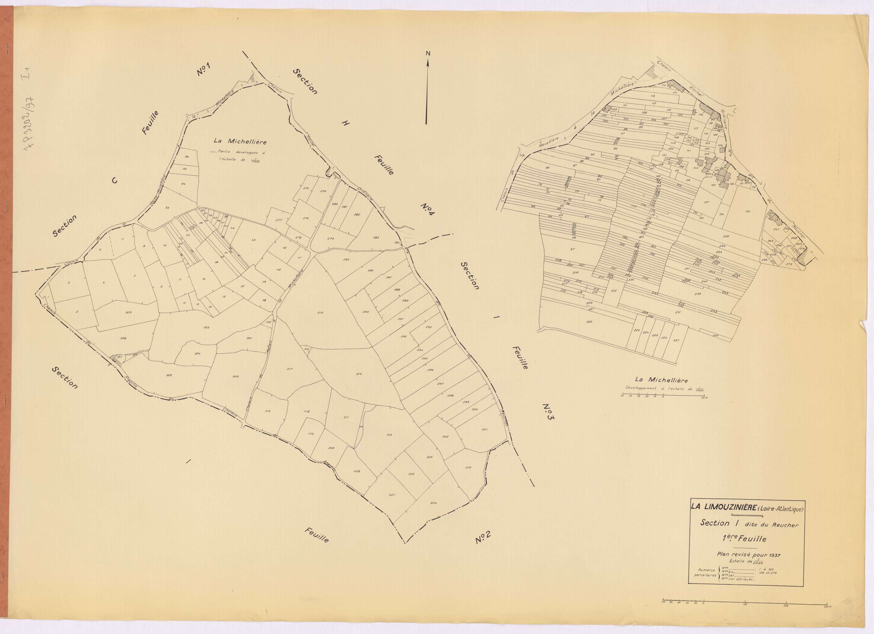La Limouzinière - Section I1 Reucher (section du) ; 1-329