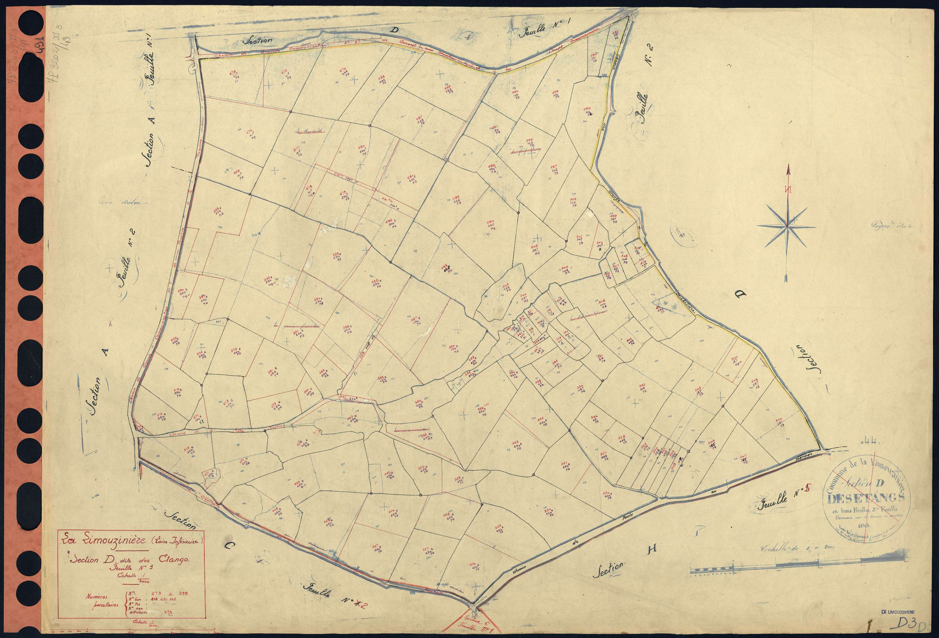 La Limouzinière - Section D3 Etangs (section des) . 273-399