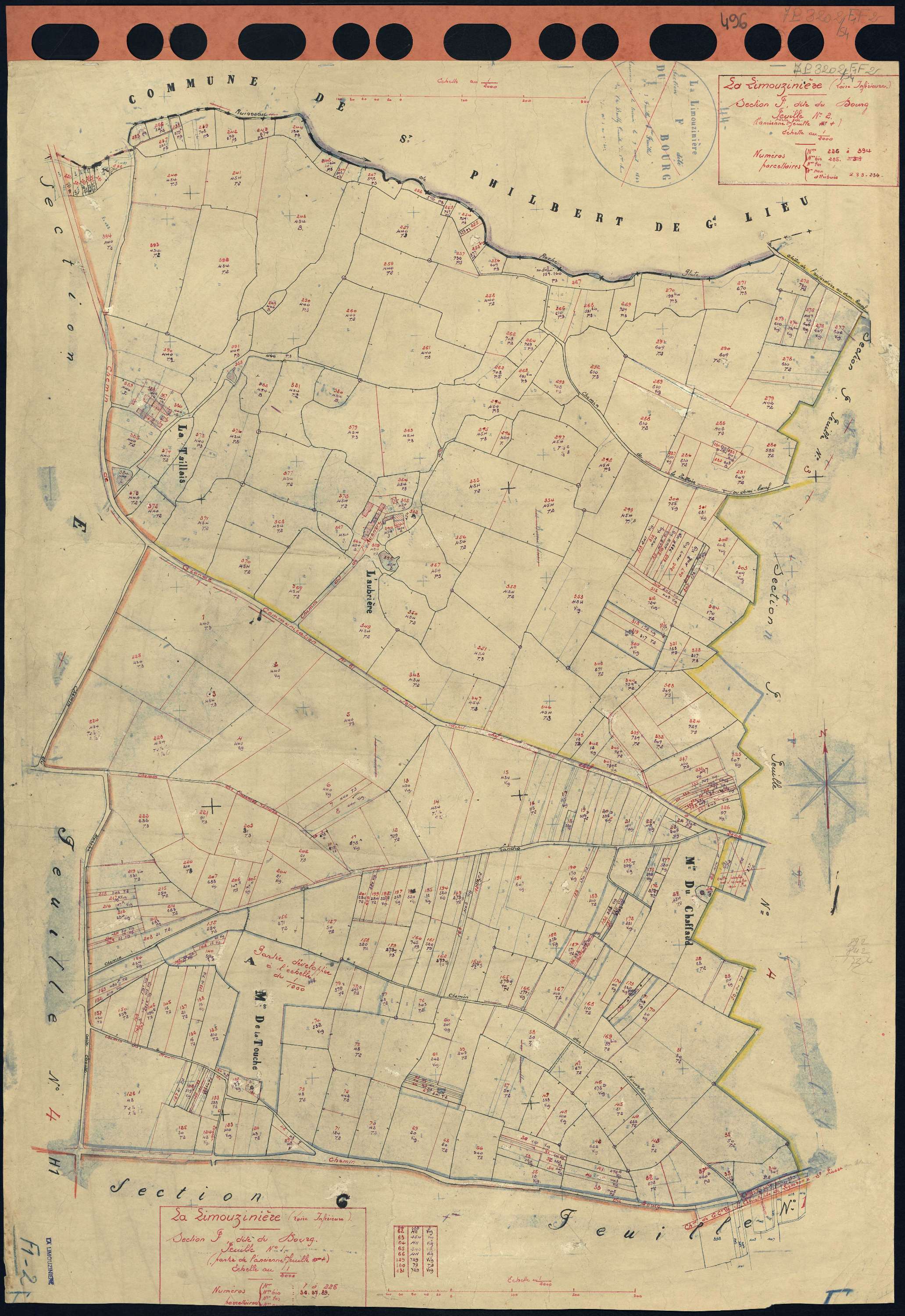 La Limouzinière - Section F1 F2 Bourg (section du) . 1-225 . 226-394