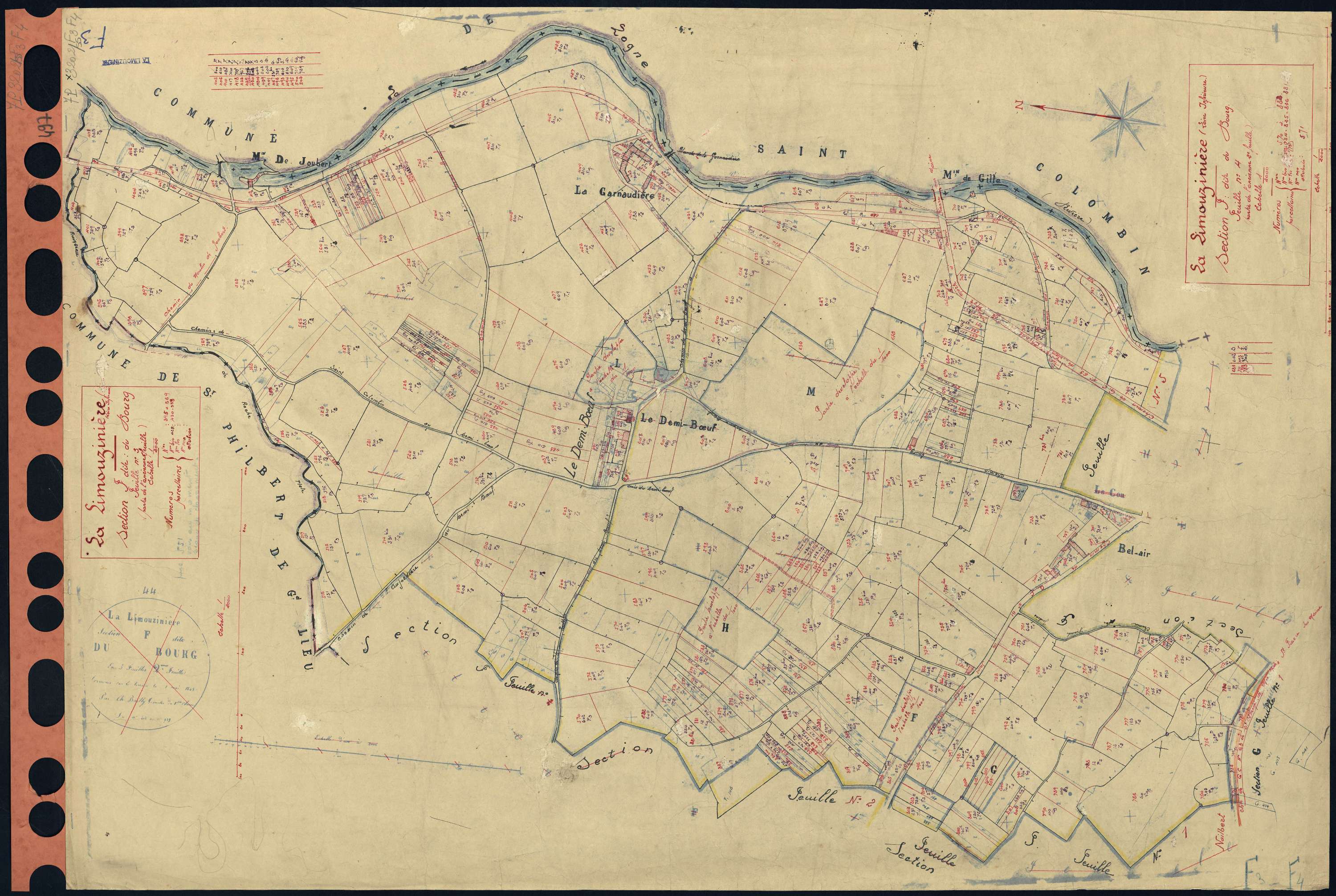 La Limouzinière - Section F3 F4 Bourg (section du) . 395-569 . 570-882