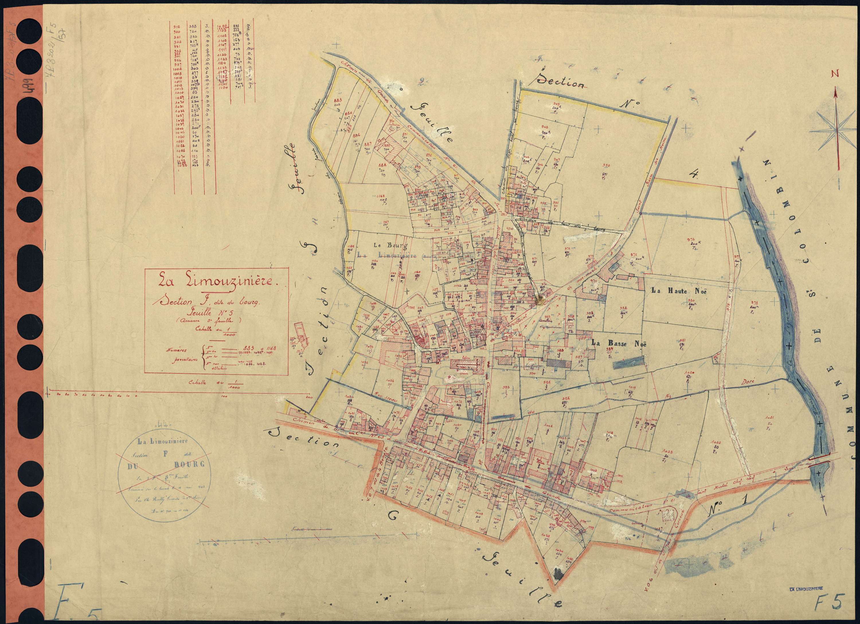 La Limouzinière - Section F5 Bourg (section du) . 883-1168