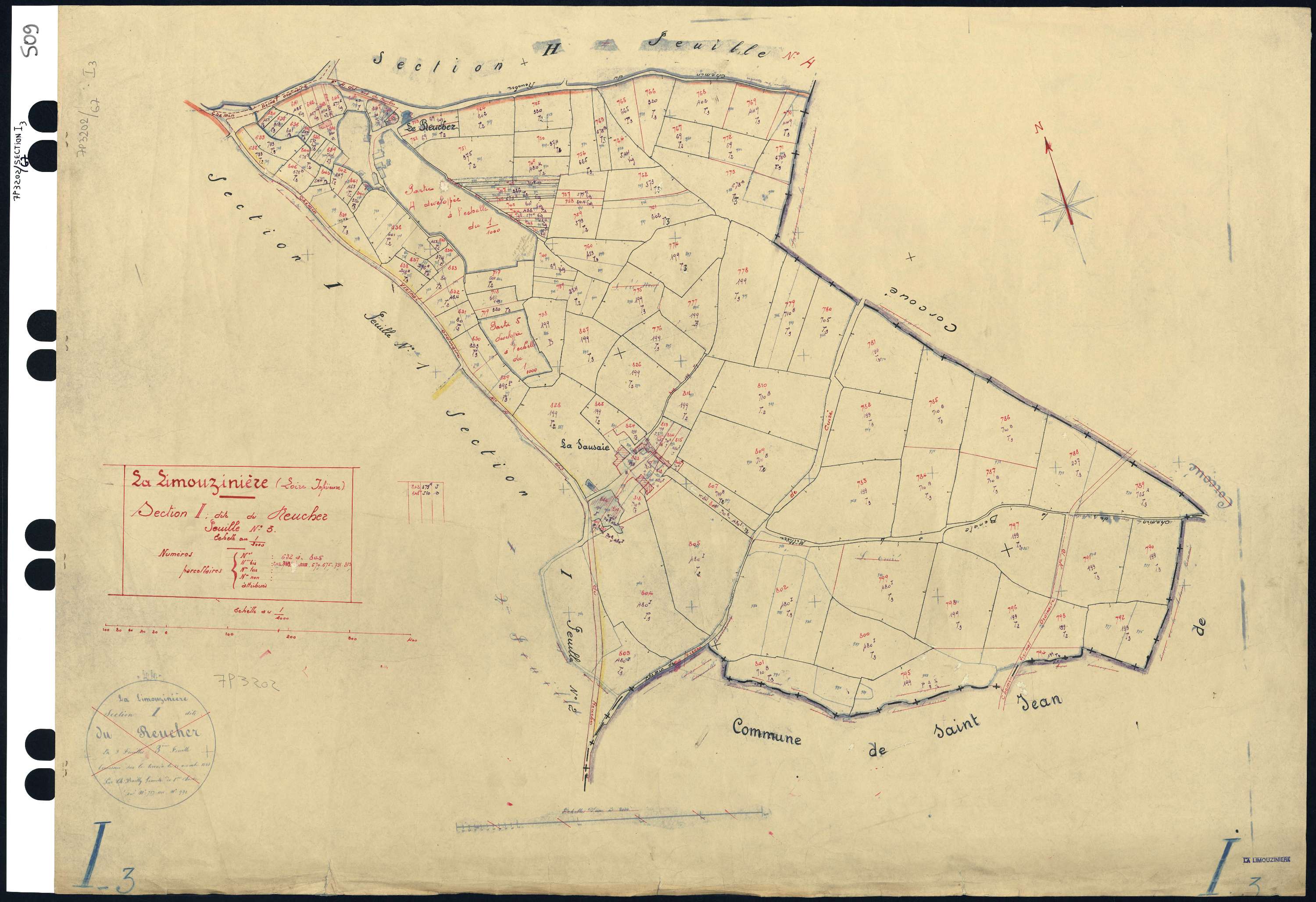 La Limouzinière - Section I3 Reucher (section du) . 632-845