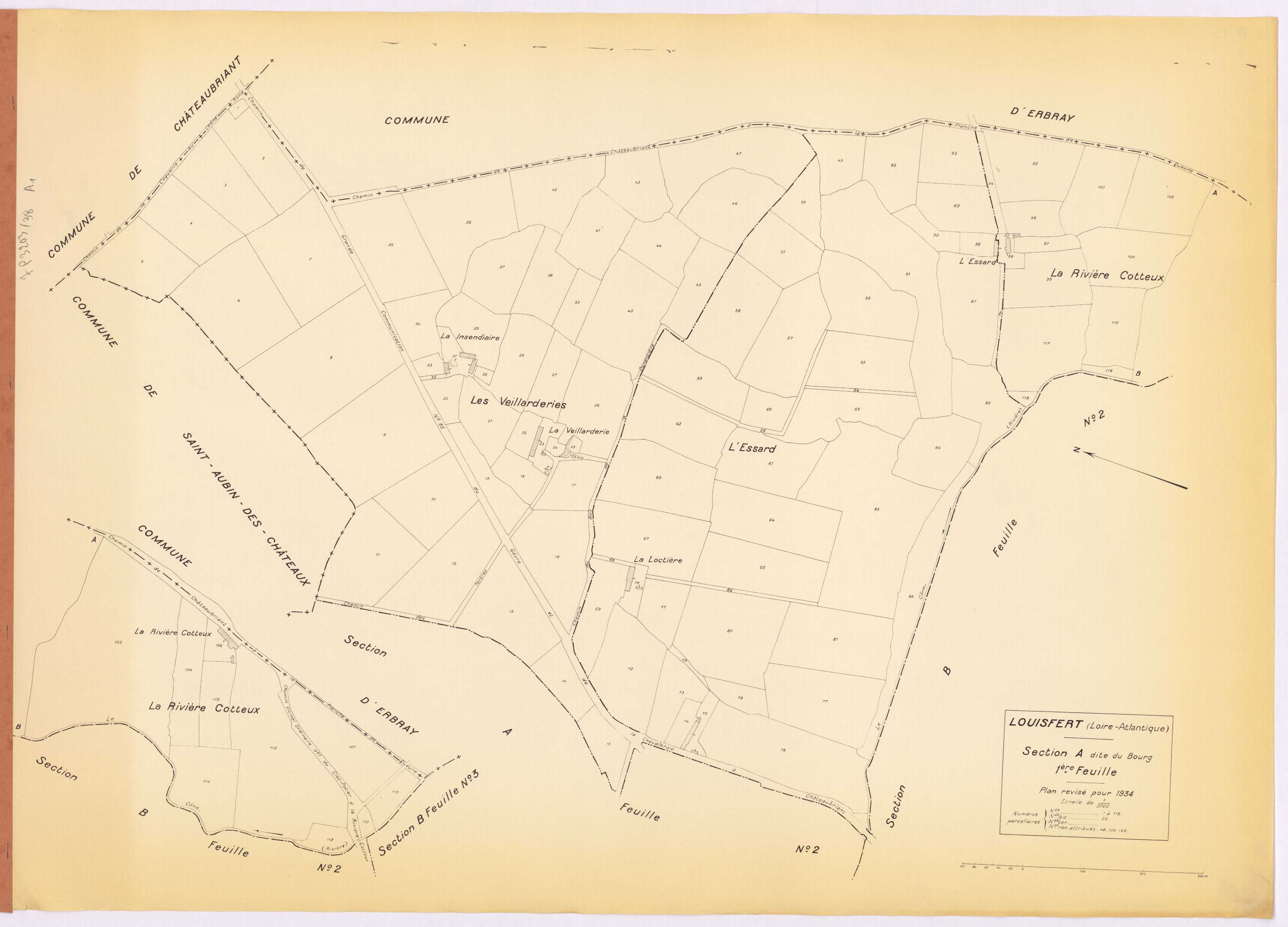 Louisfert - Section A1 Bourg (section du) ; 1-118