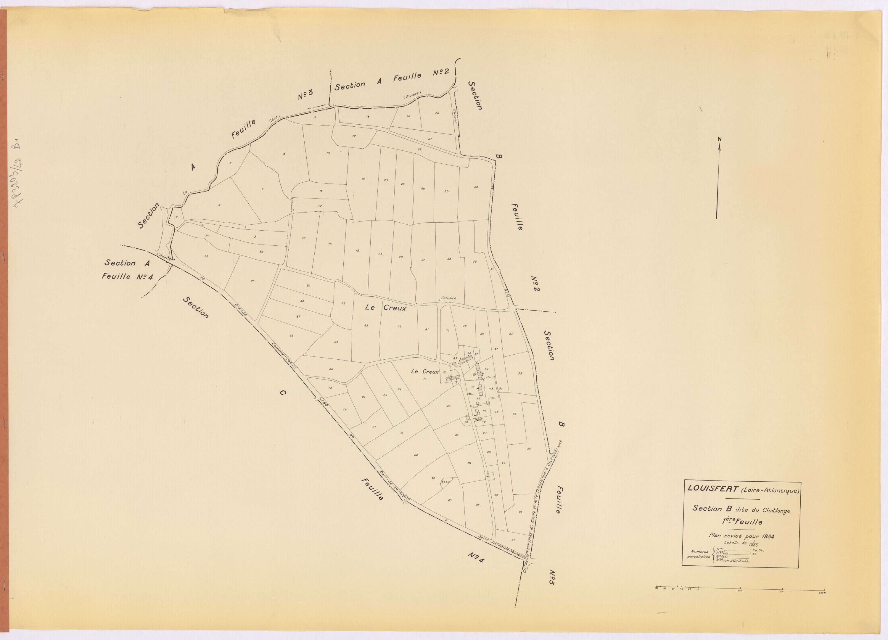 Louisfert - Section B1 Chatlonge (section du) ; 1-94