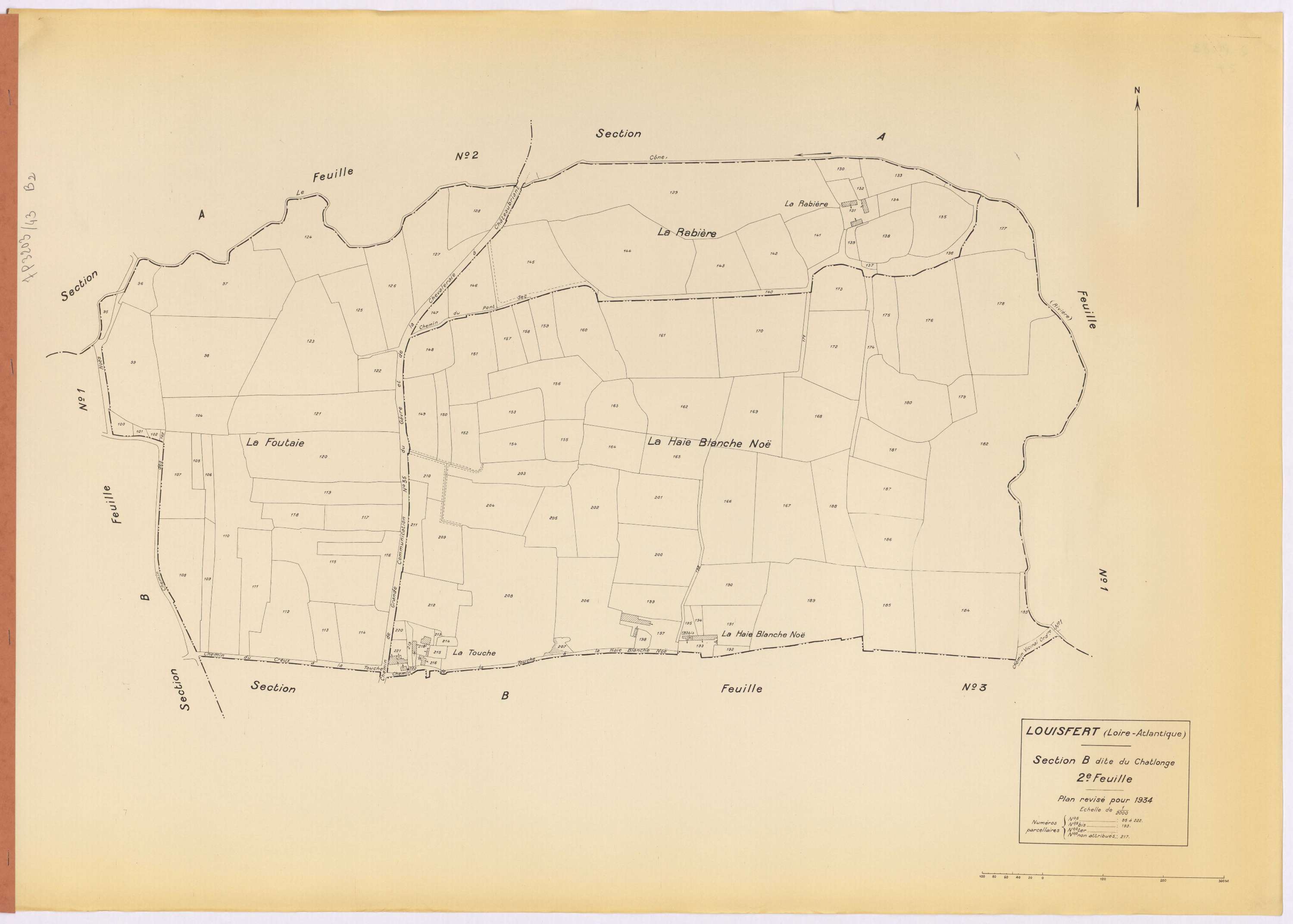 Louisfert - Section B2 Chatlonge (section du) ; 95-222