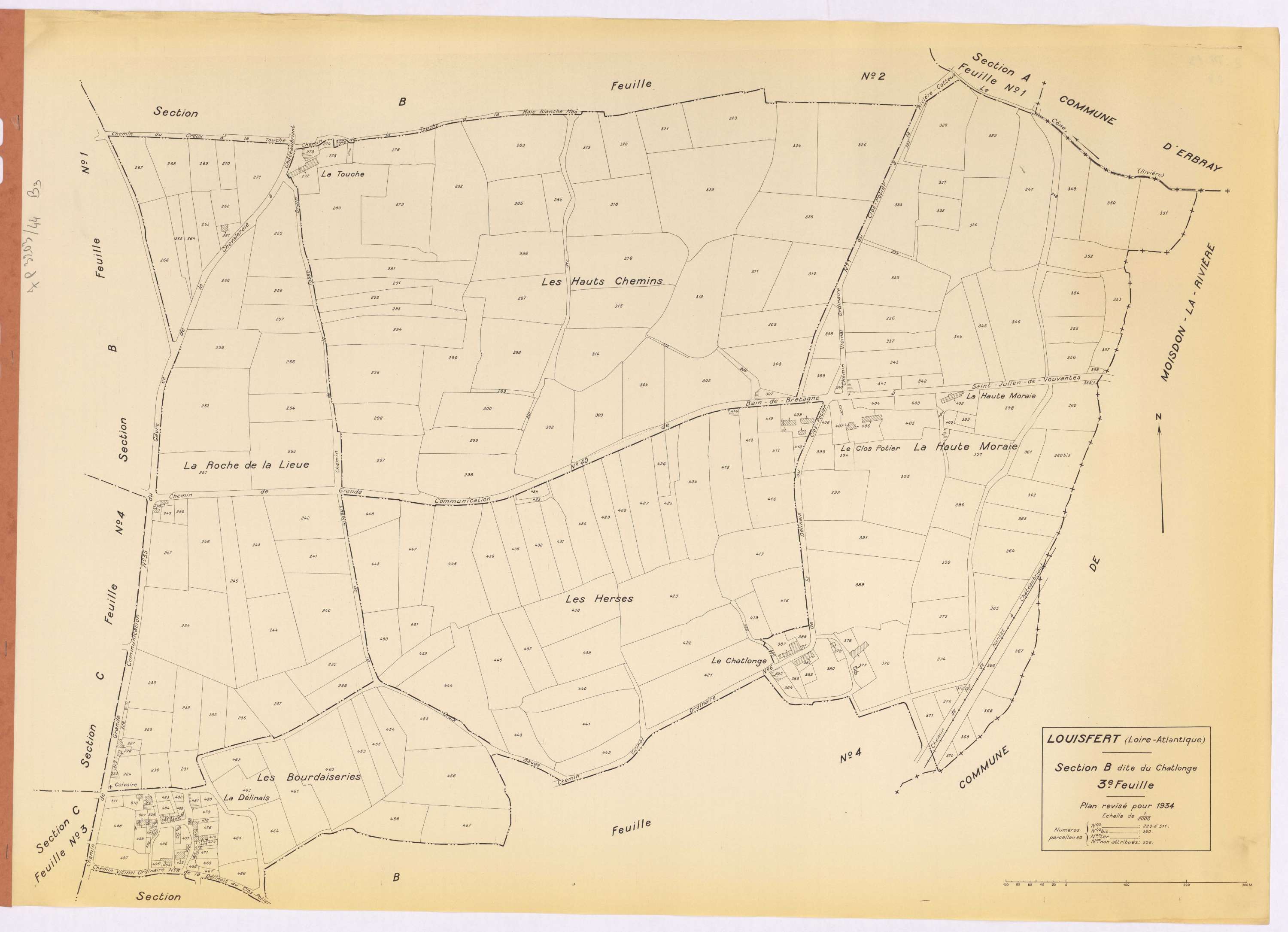 Louisfert - Section B3 Chatlonge (section du) ; 223-511