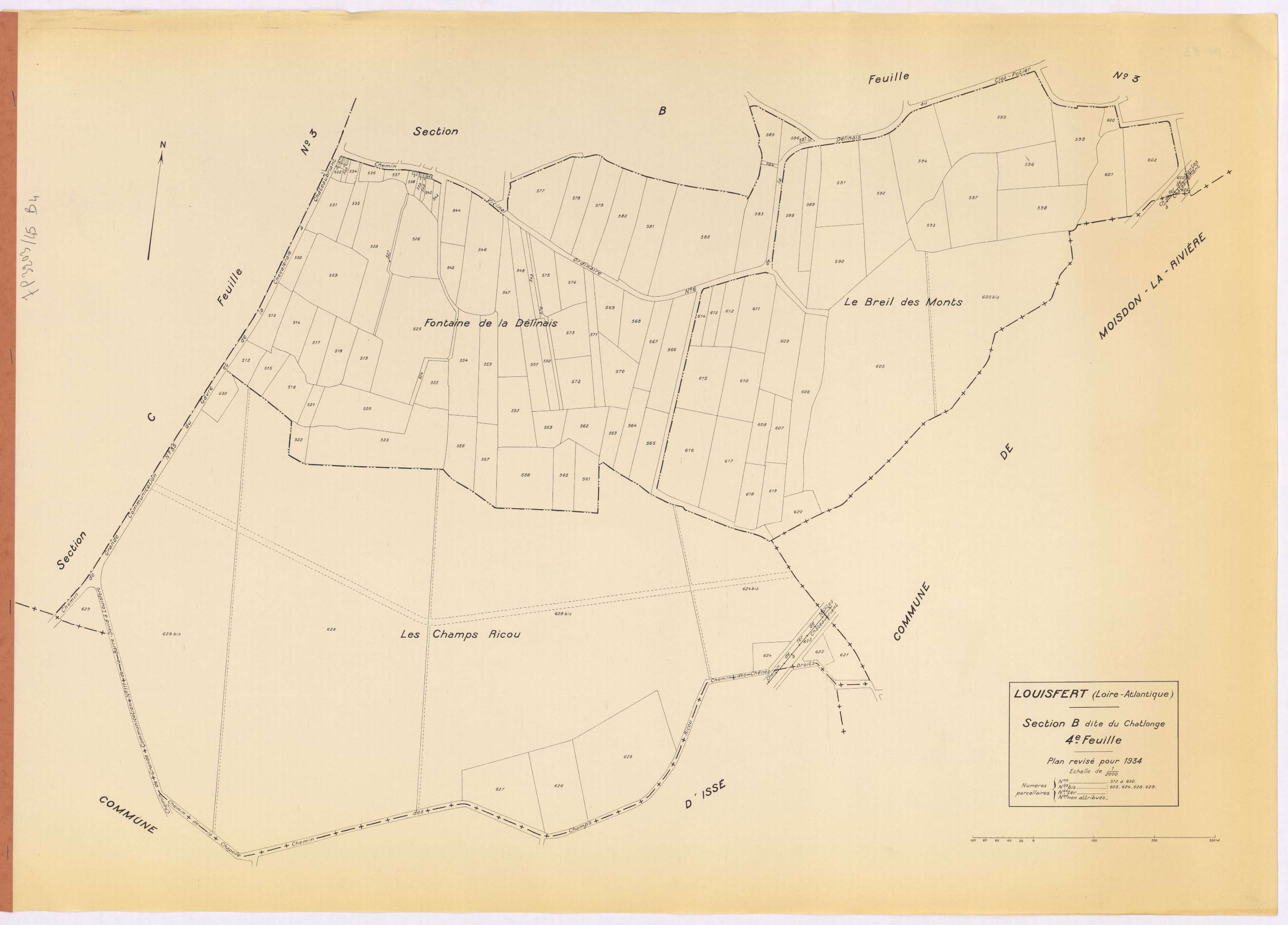 Louisfert - Section B4 Chatlonge (section du) ; 512-630