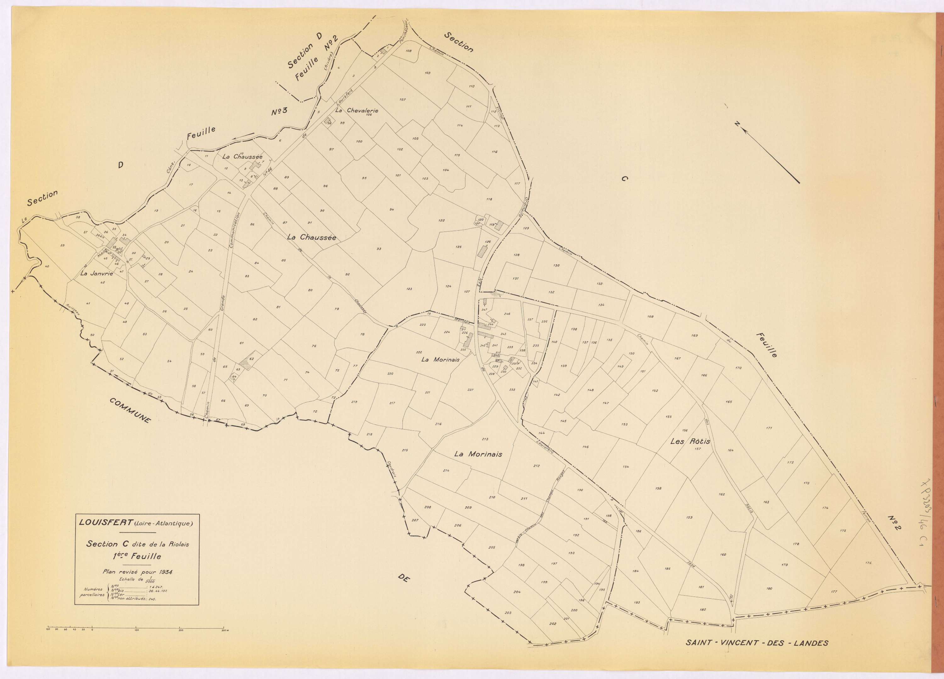 Louisfert - Section C1 Riolais (section de La) ; 1-247