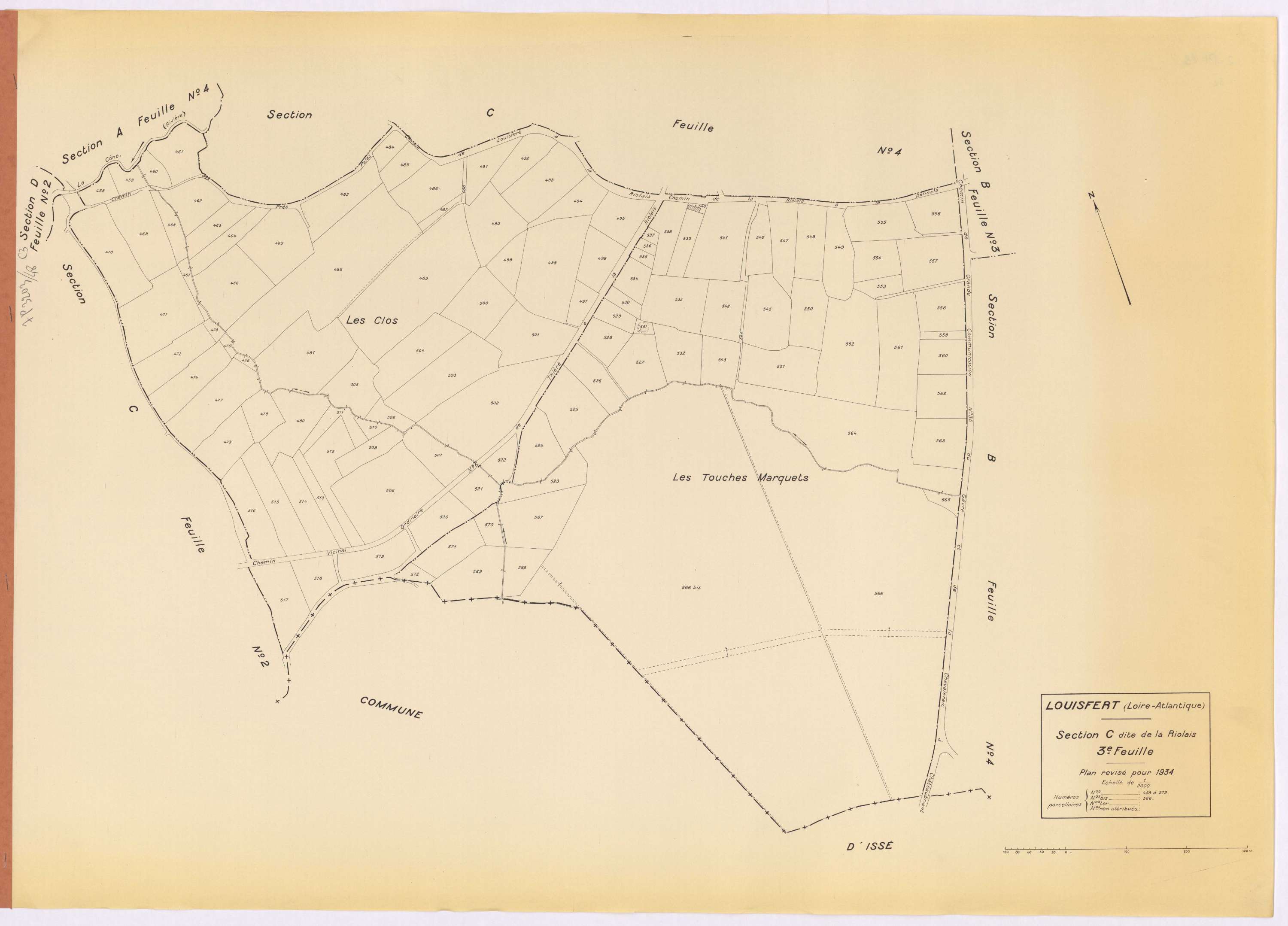 Louisfert - Section C3 Riolais (section de La) ; 458-572