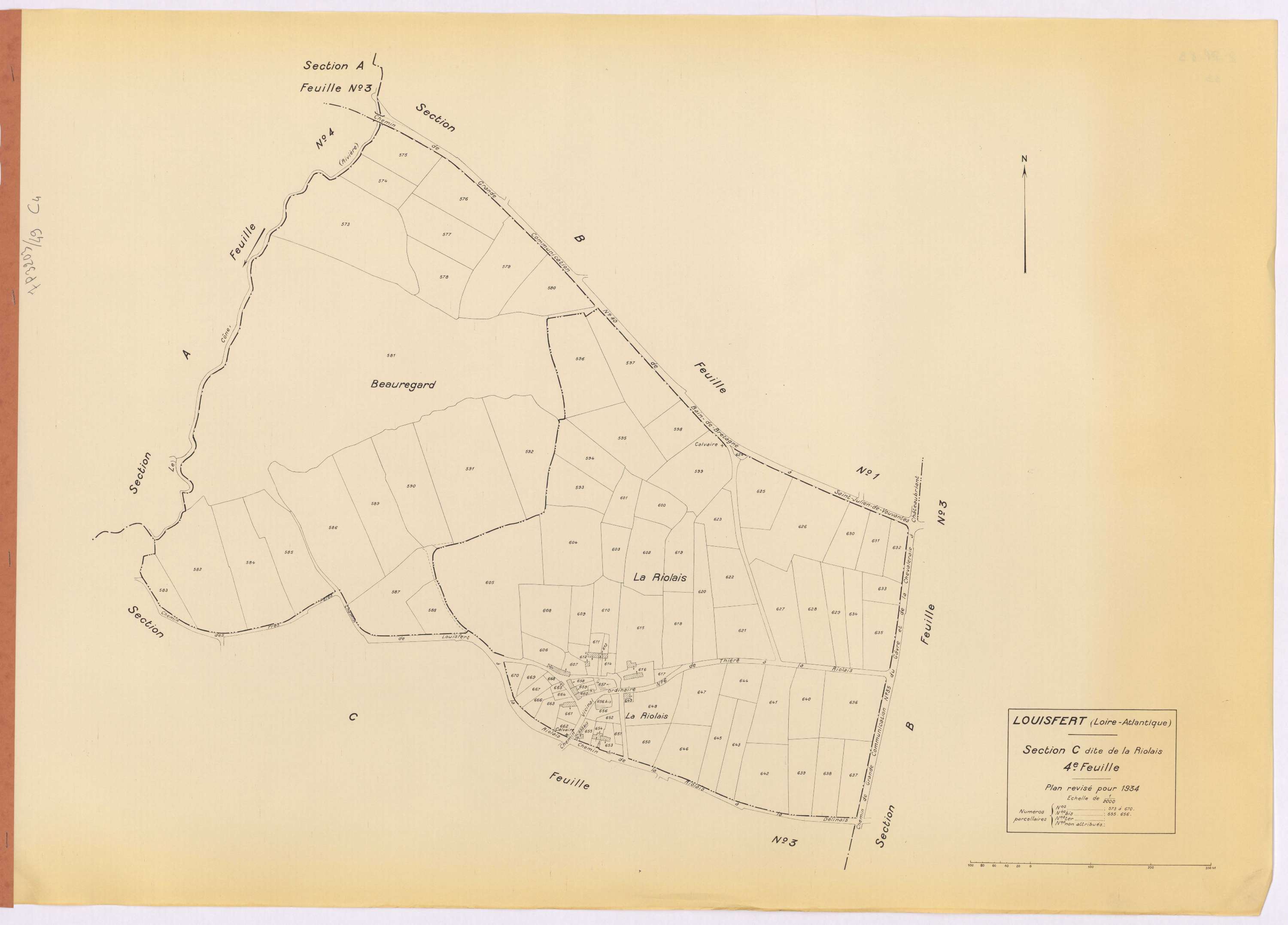 Louisfert - Section C4 Riolais (section de La) ; 573-670
