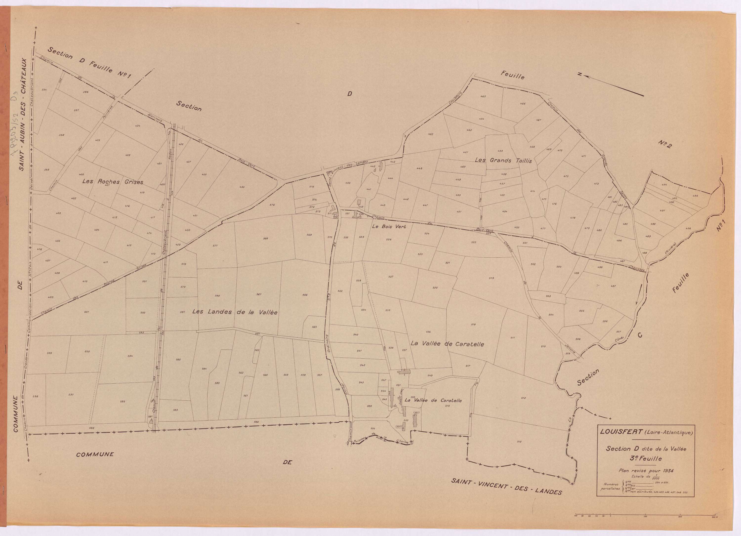 Louisfert - Section D3 Vallée (section de La) ; 394-601