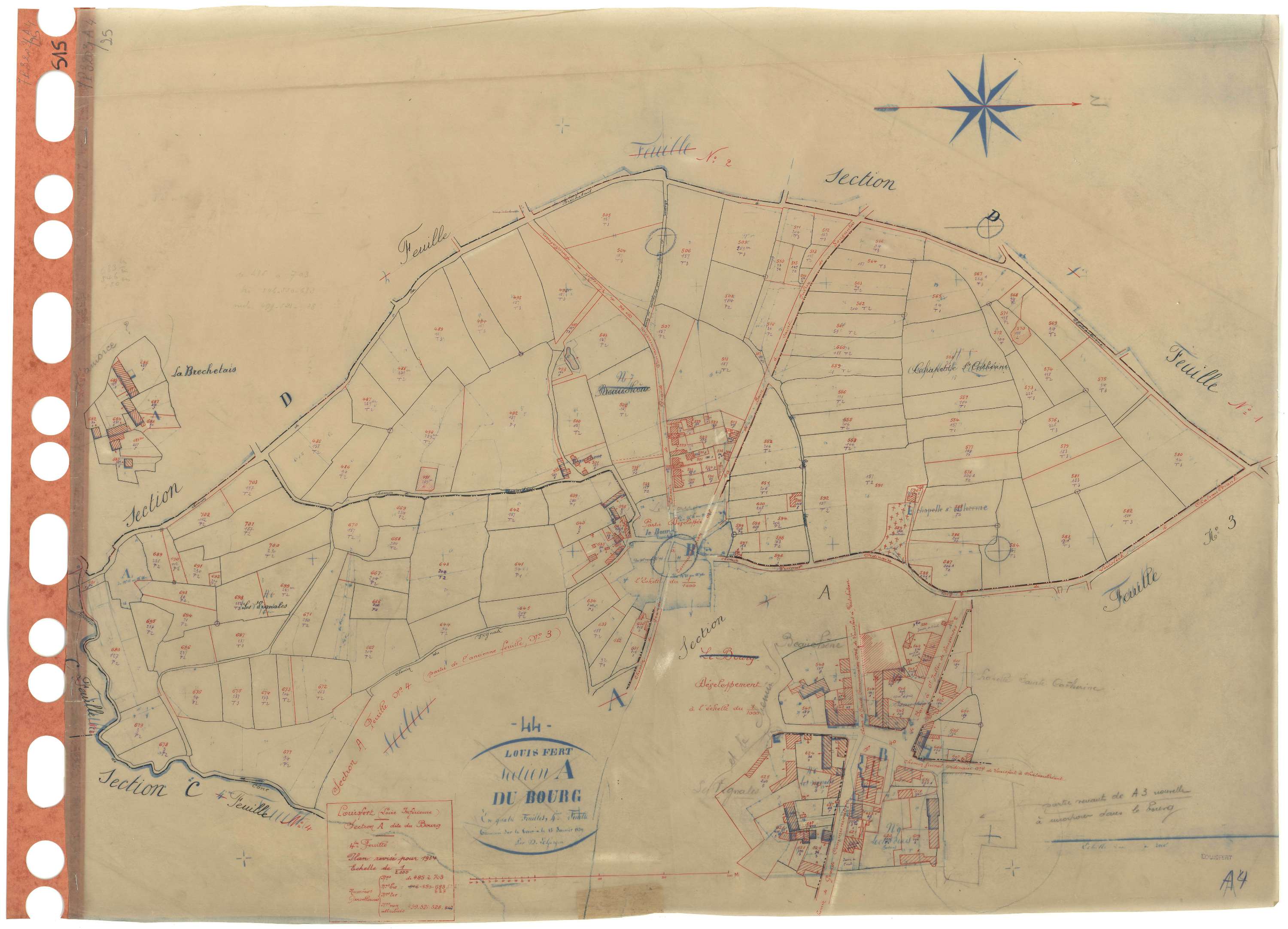 Louisfert - Section A4 Bourg (section du) . 485-703