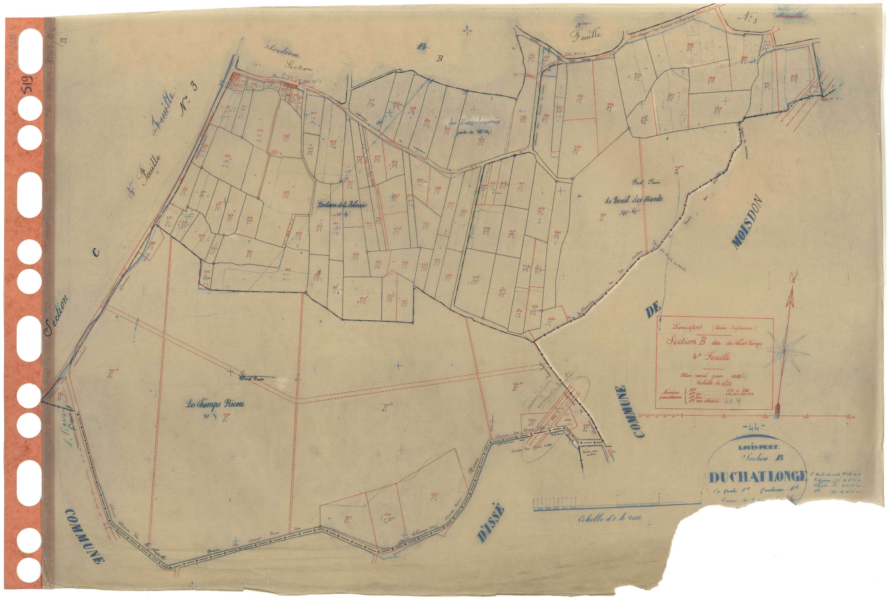 Louisfert - Section B4 Chatlonge (section du) . 512-630