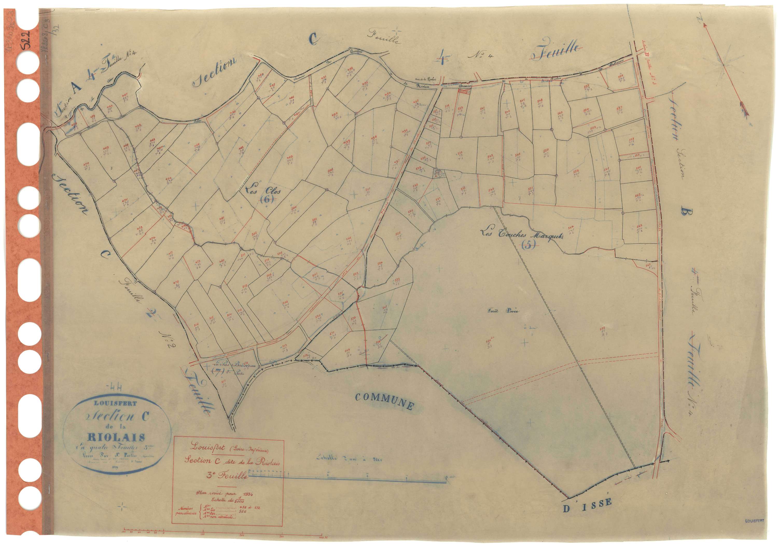 Louisfert - Section C3 Riolais (section de La) . 458-572