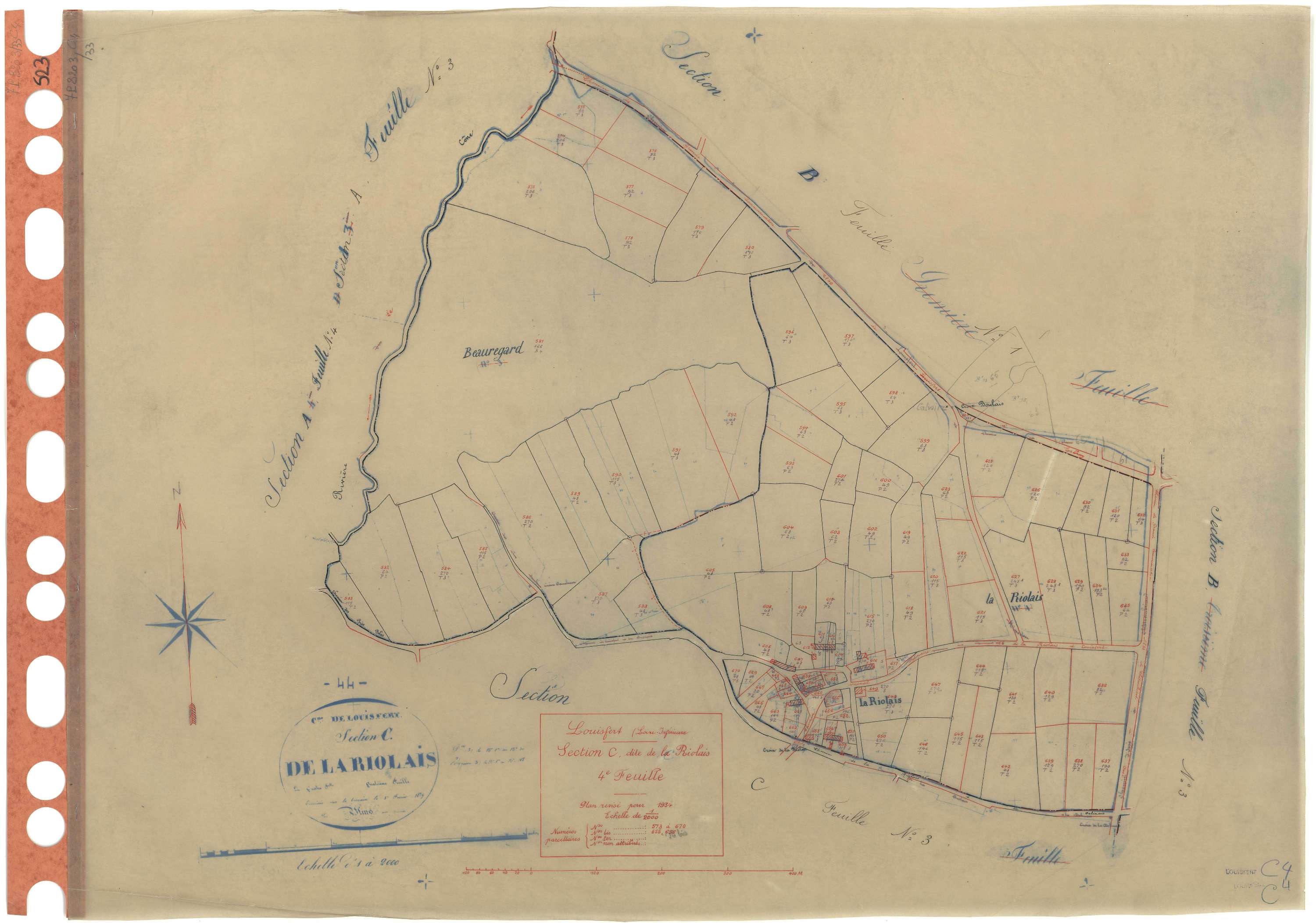 Louisfert - Section C4 Riolais (section de La) . 573-670