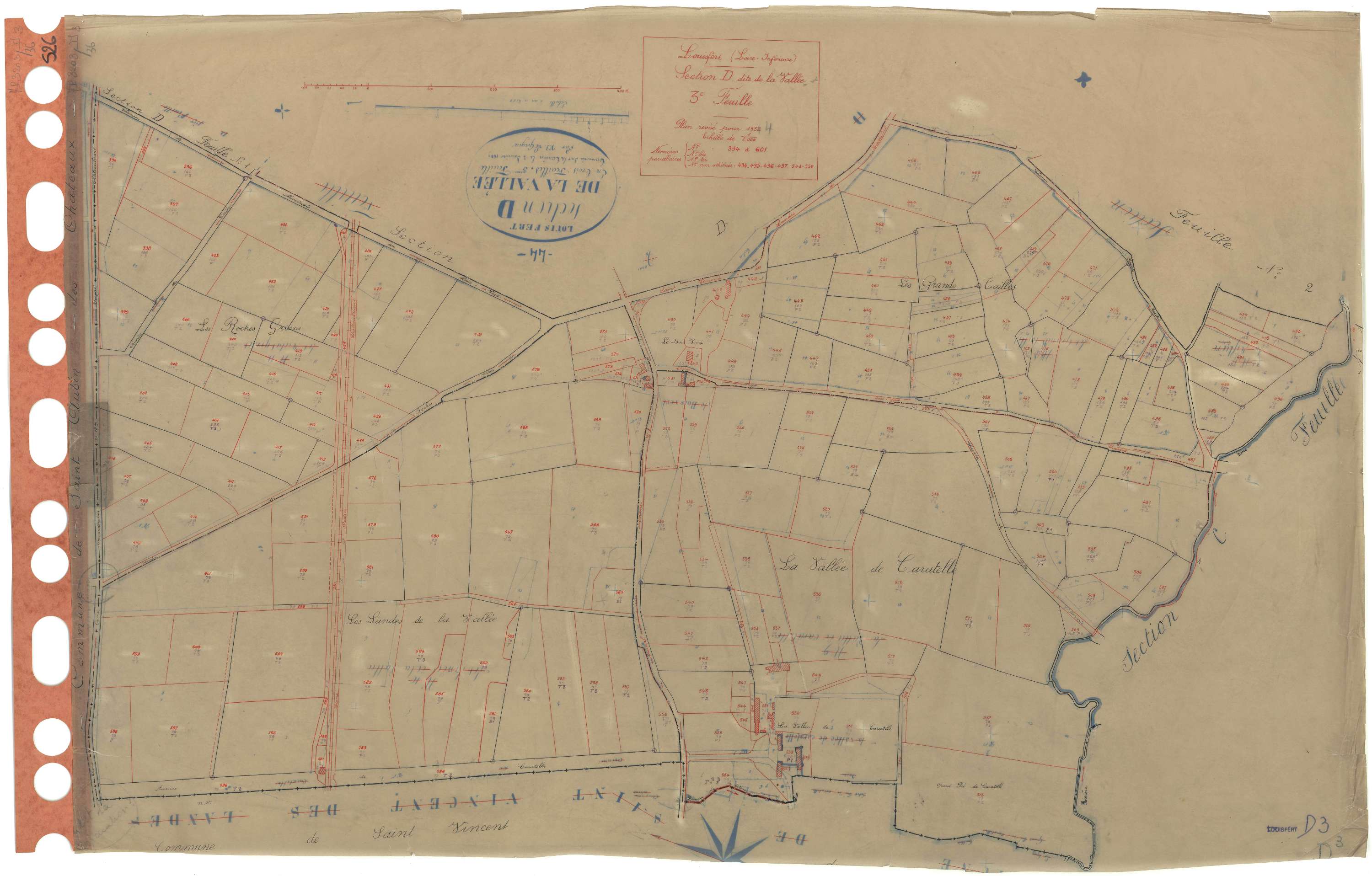 Louisfert - Section D3 Vallée (section de La) . 394-601