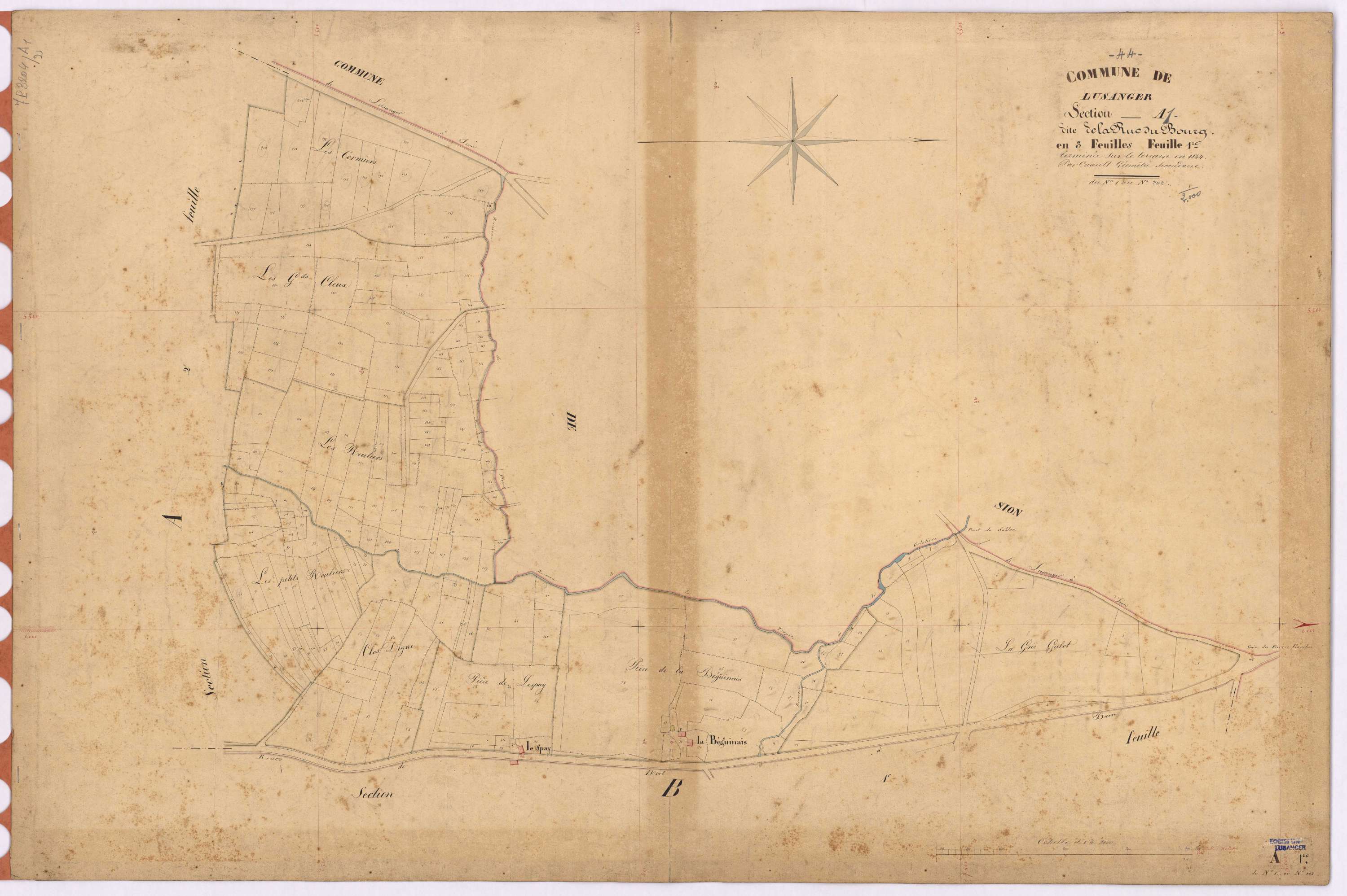 Lusanger - Section A1 Rue du Bourg (section de La) ; 1-202