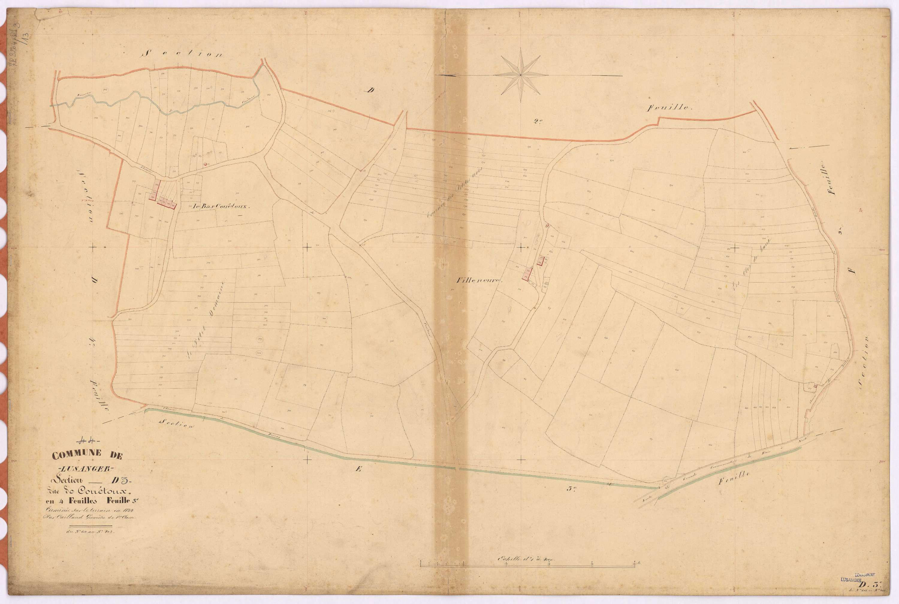 Lusanger - Section D3 Couétoux (section de) ; 602-803