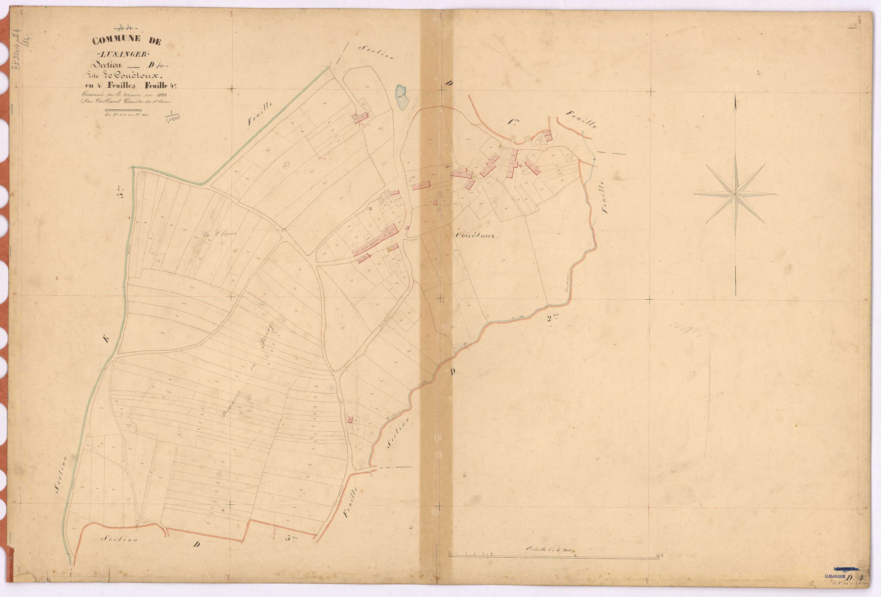 Lusanger - Section D4 Couétoux (section de) ; 804-1030